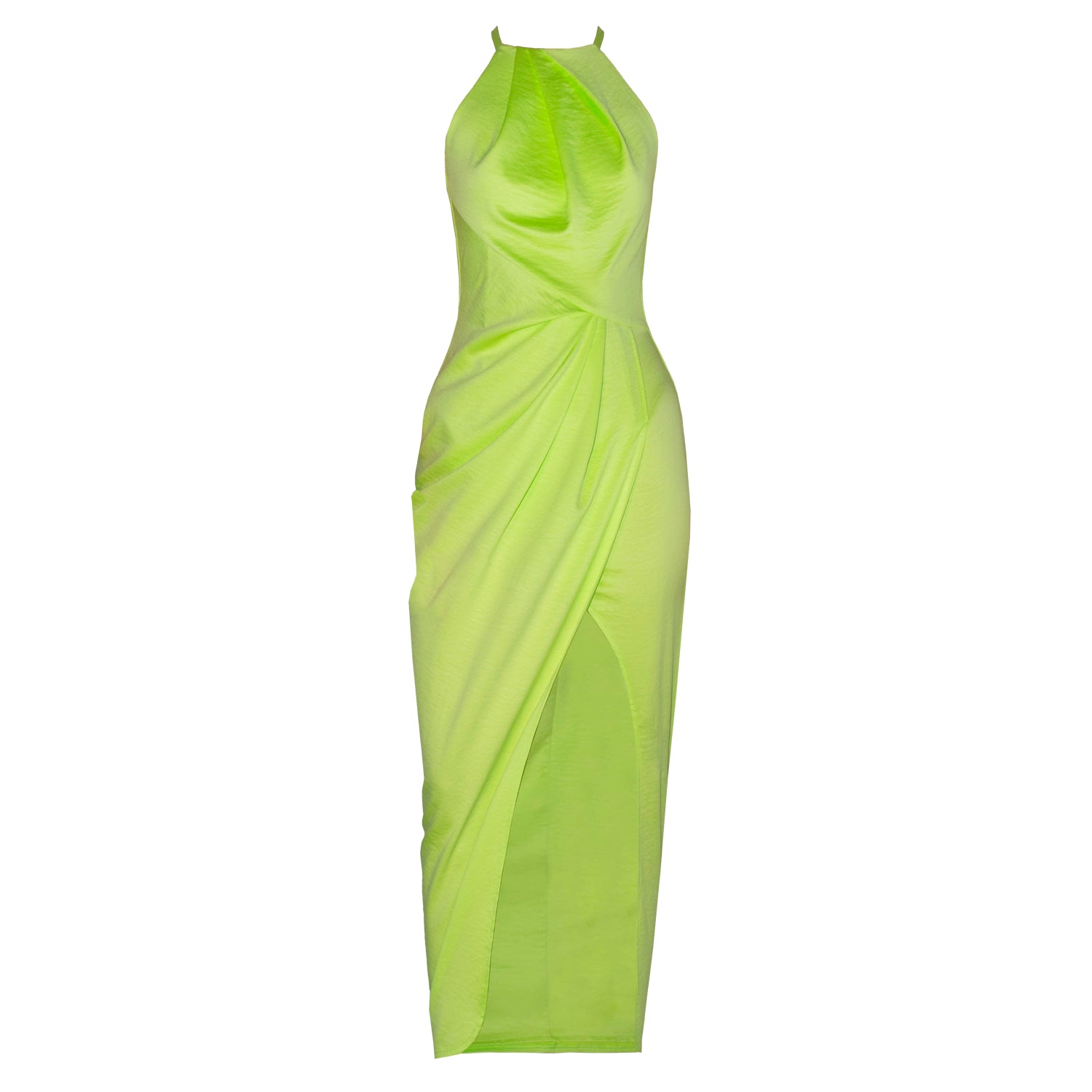 Sofya Cocktail Draped Dress Lime