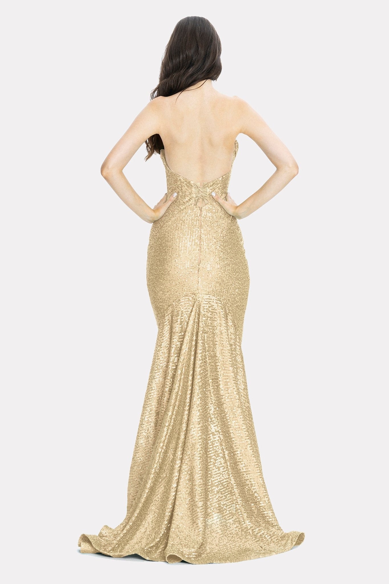 Alaya Gold Sequin Evening Dress Gown Angelika Jozefczyk 4