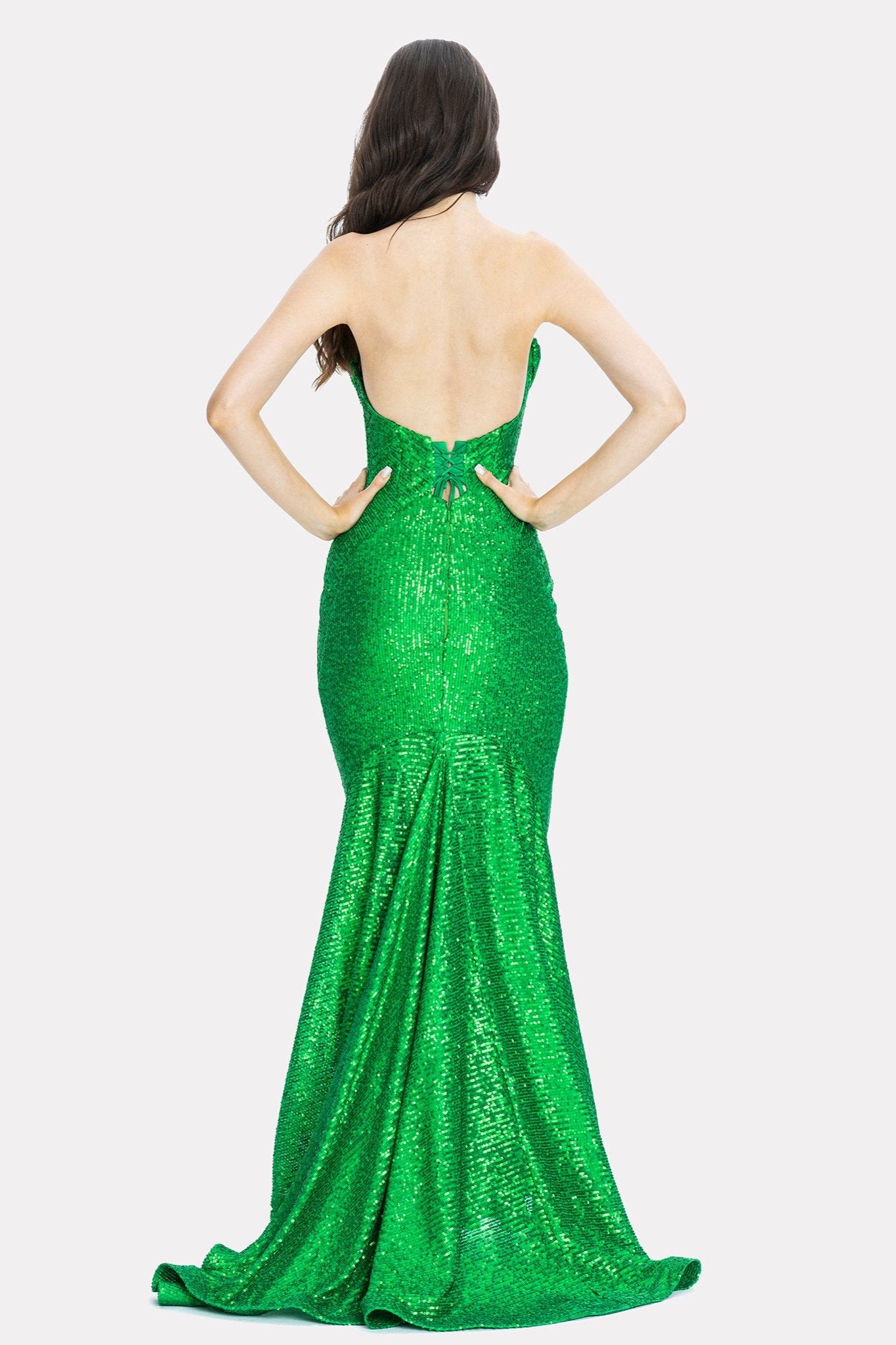 Alaya Green Sequin Evening Dress Gown Angelika Jozefczyk 5