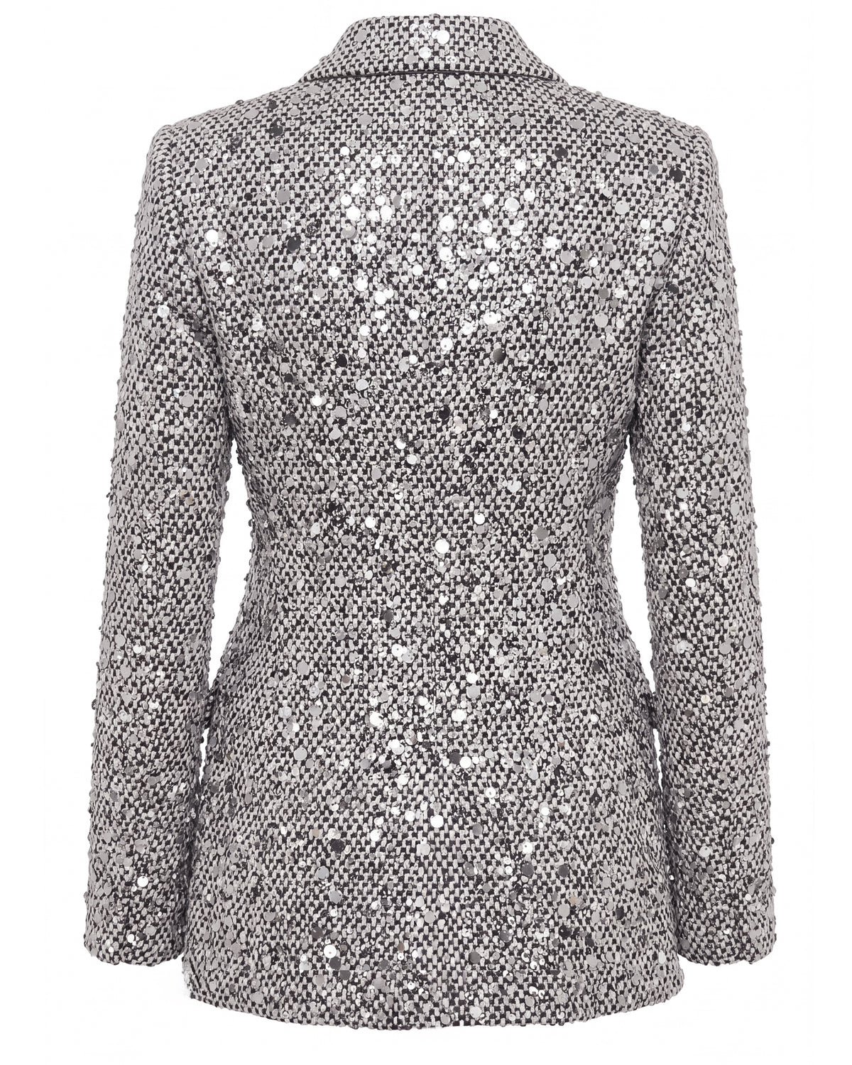 Tweed Shiny Double-Breasted Blazer