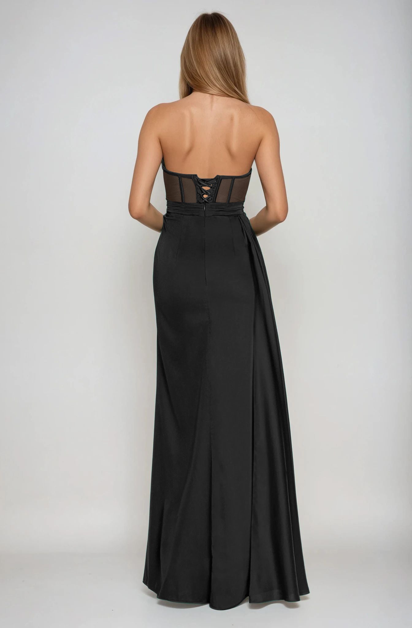 Black Satin Corset Evening Couture Gown Napoli Angelika Jozefczyk 3