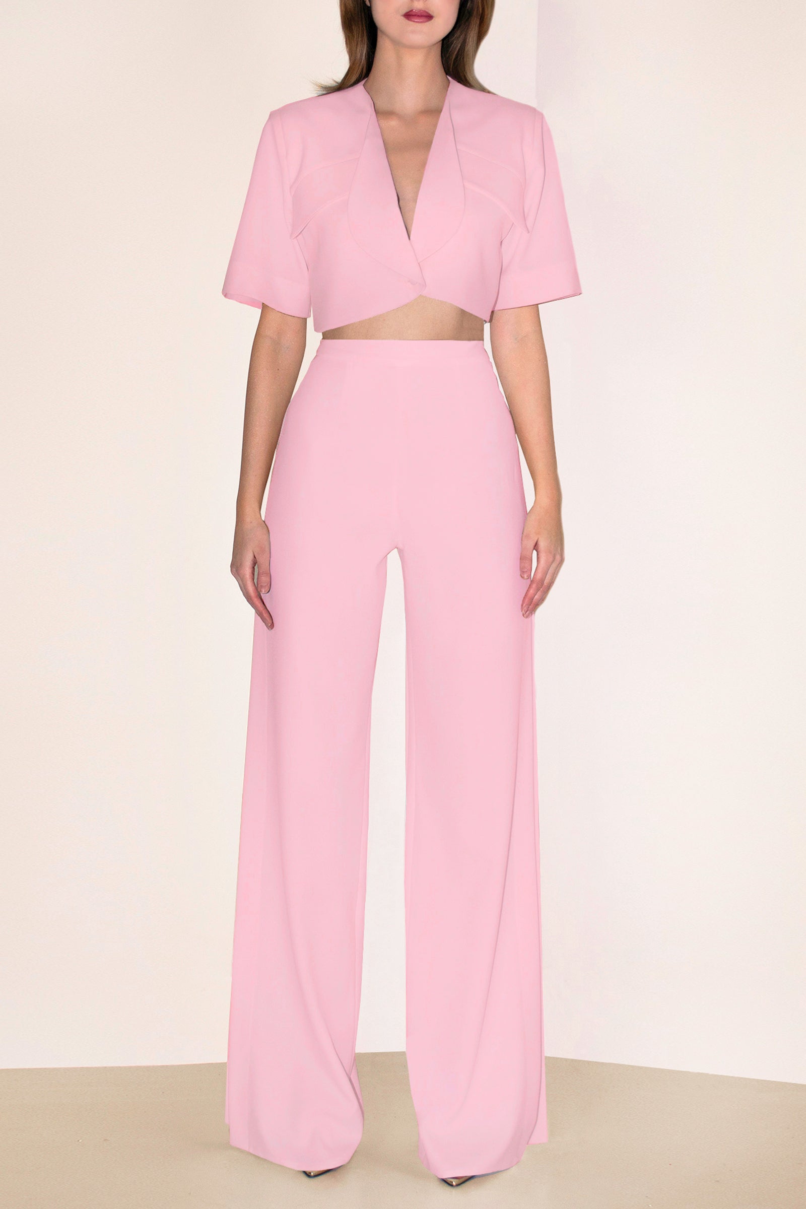 Corfu Trousers with Side Slits Pink Angelika Jozefczyk 2