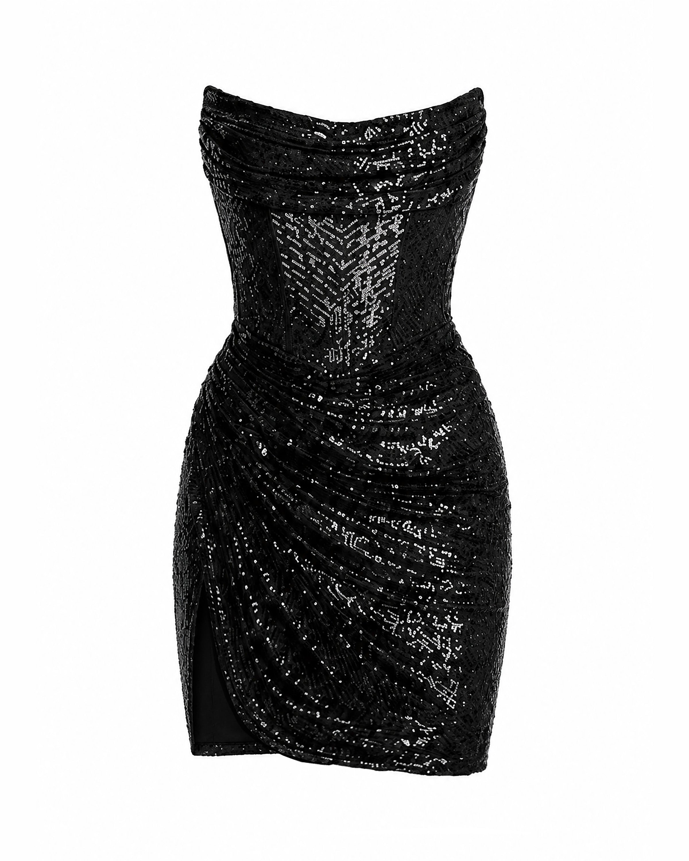 Delia Sequin Mini Dess Black