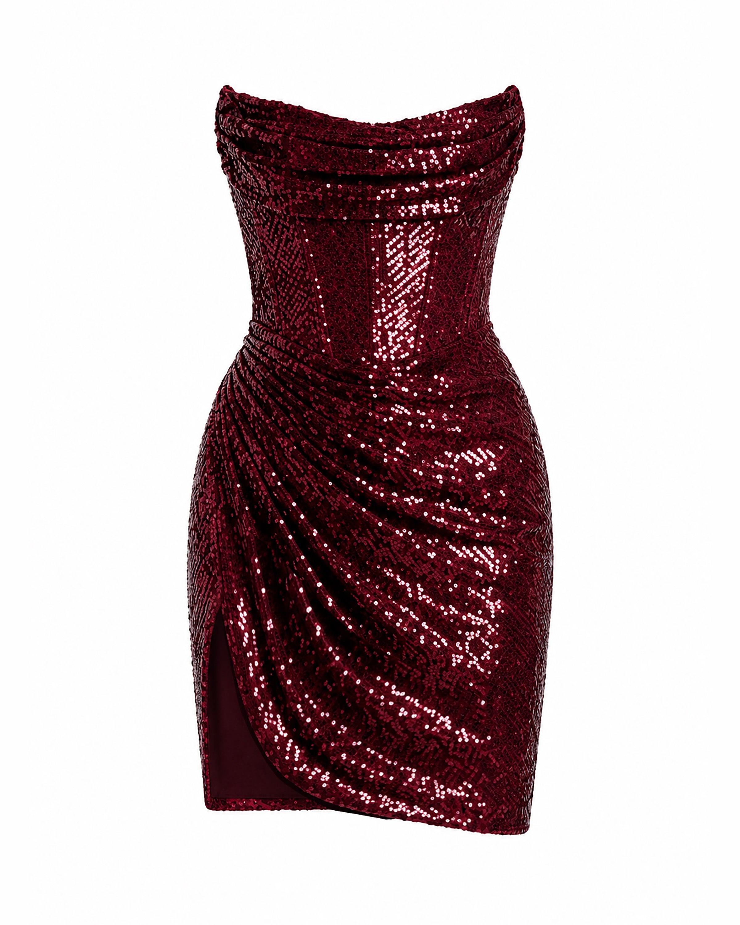 Delia Sequin Mini Dess Burgundy