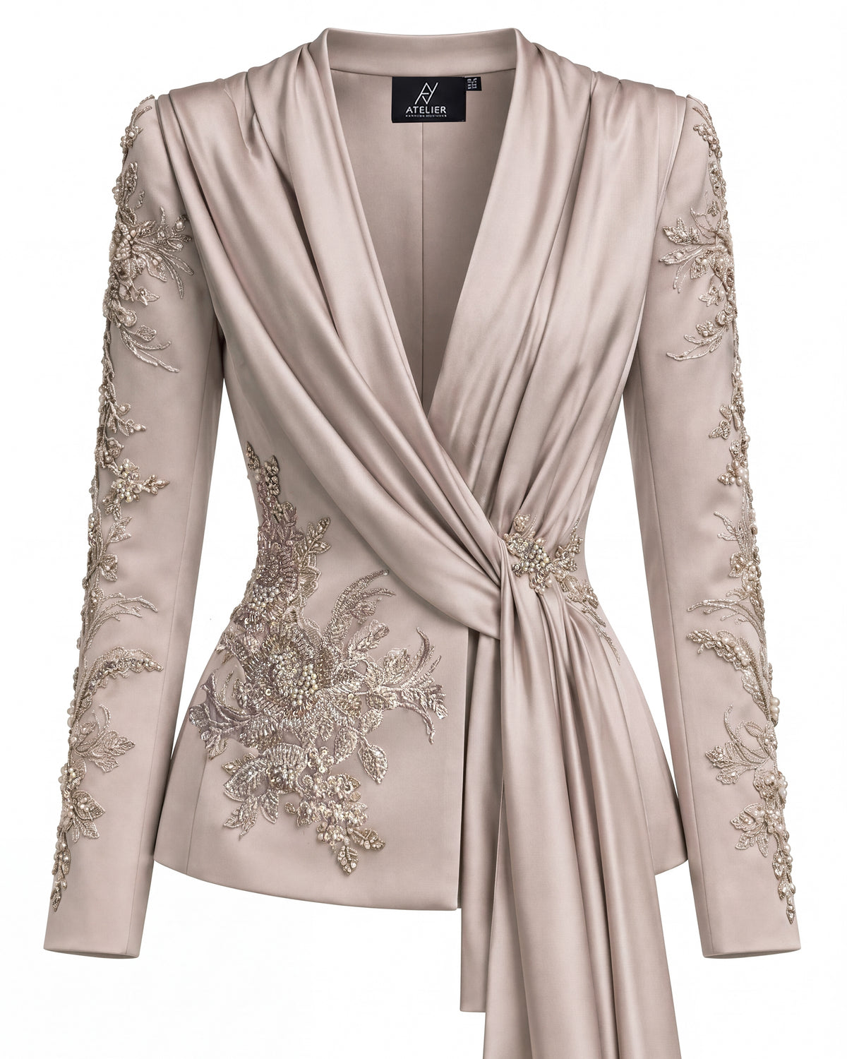 Elise Satin Embroidered Blazer