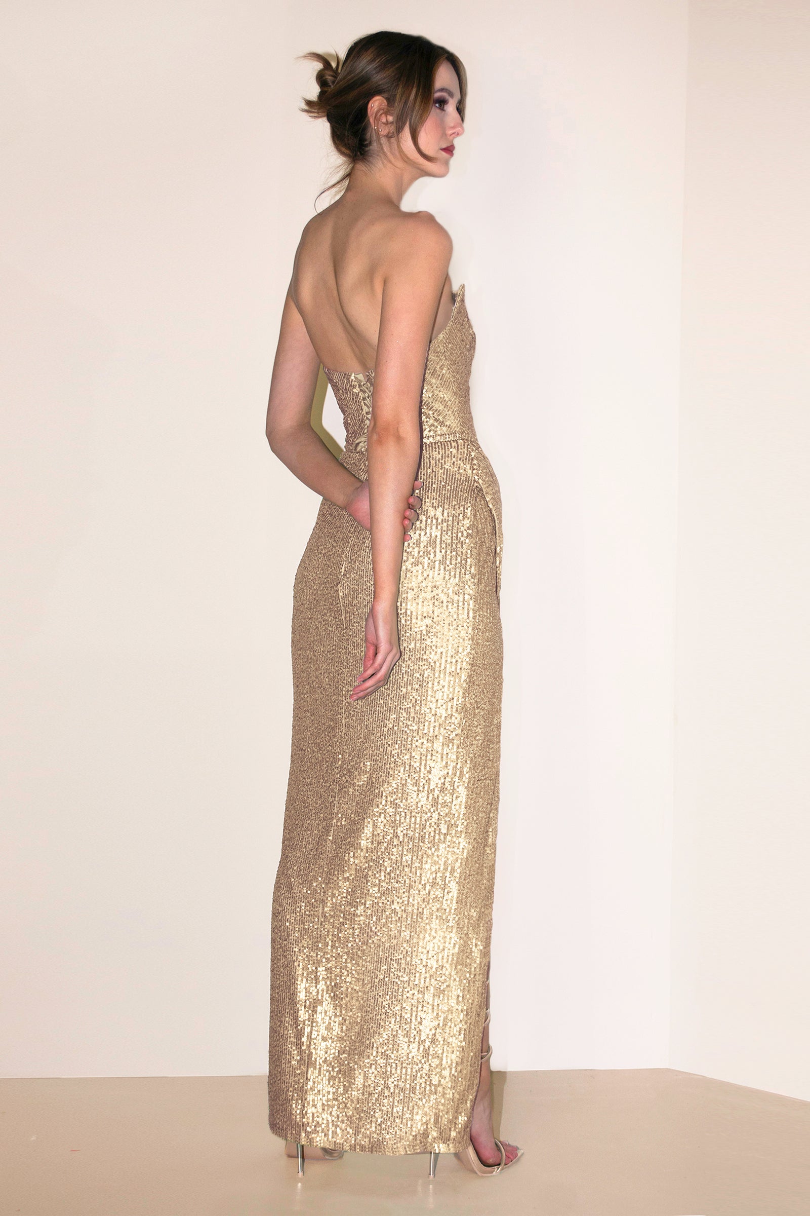 Gaia Sequin Evening Gown Gold Angelika Jozefczyk 4
