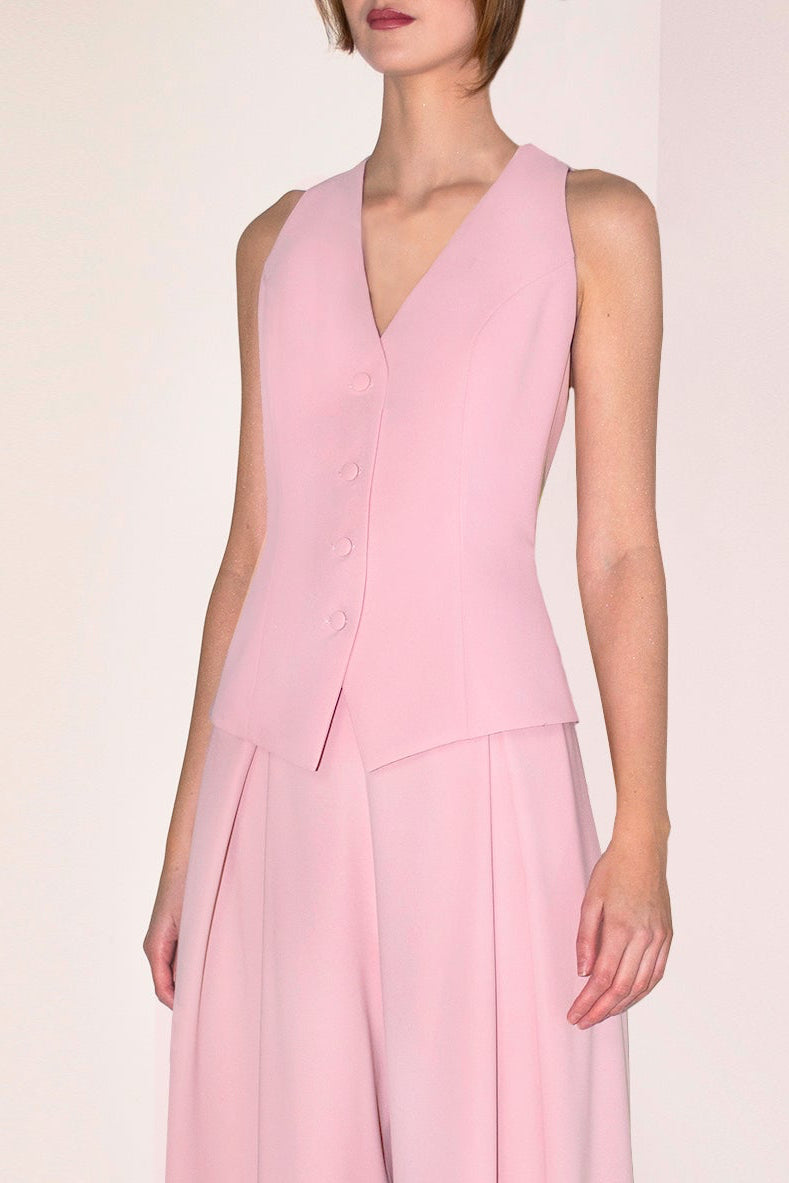 Hera Pink Tailored Vest by Angelika Jozefczyk