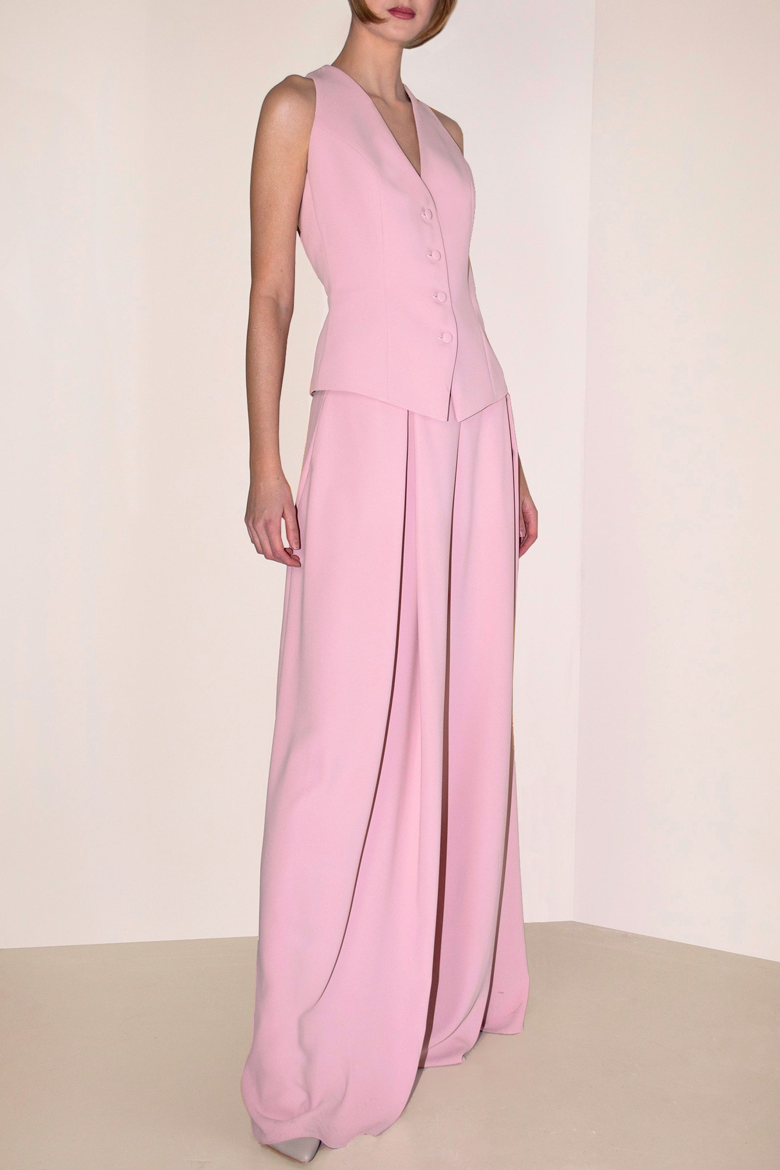 Hera Pink Tailored Vest by Angelika Jozefczyk side picture