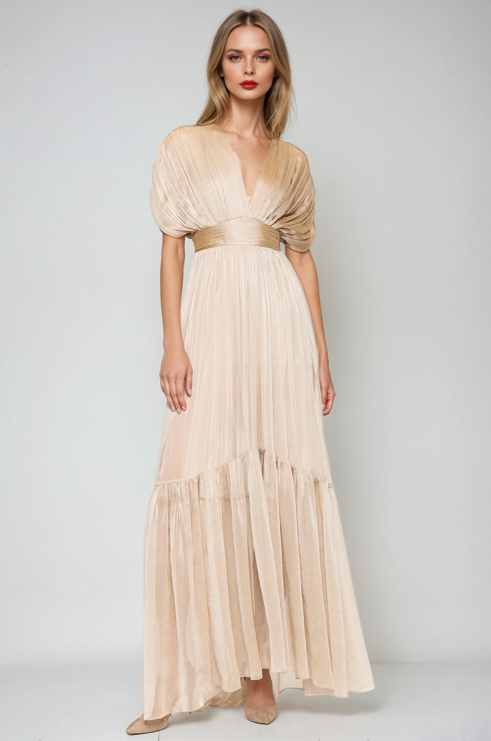 Lerena Evening Gown Beige
