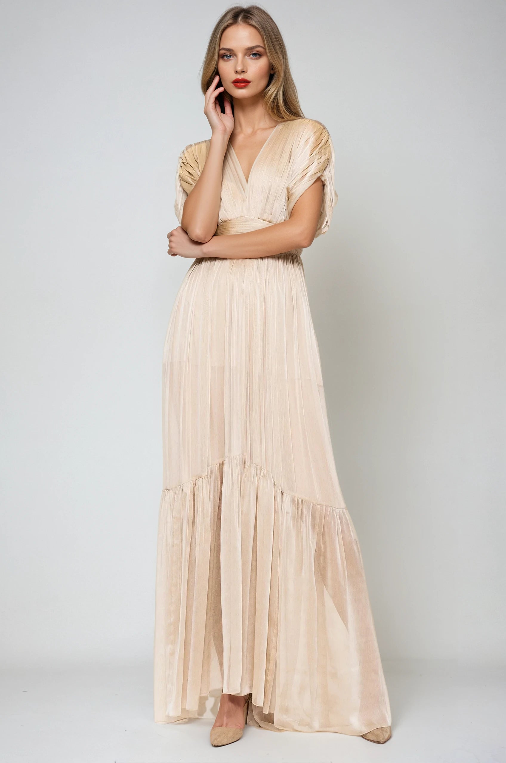 Lerena Evening Gown Beige