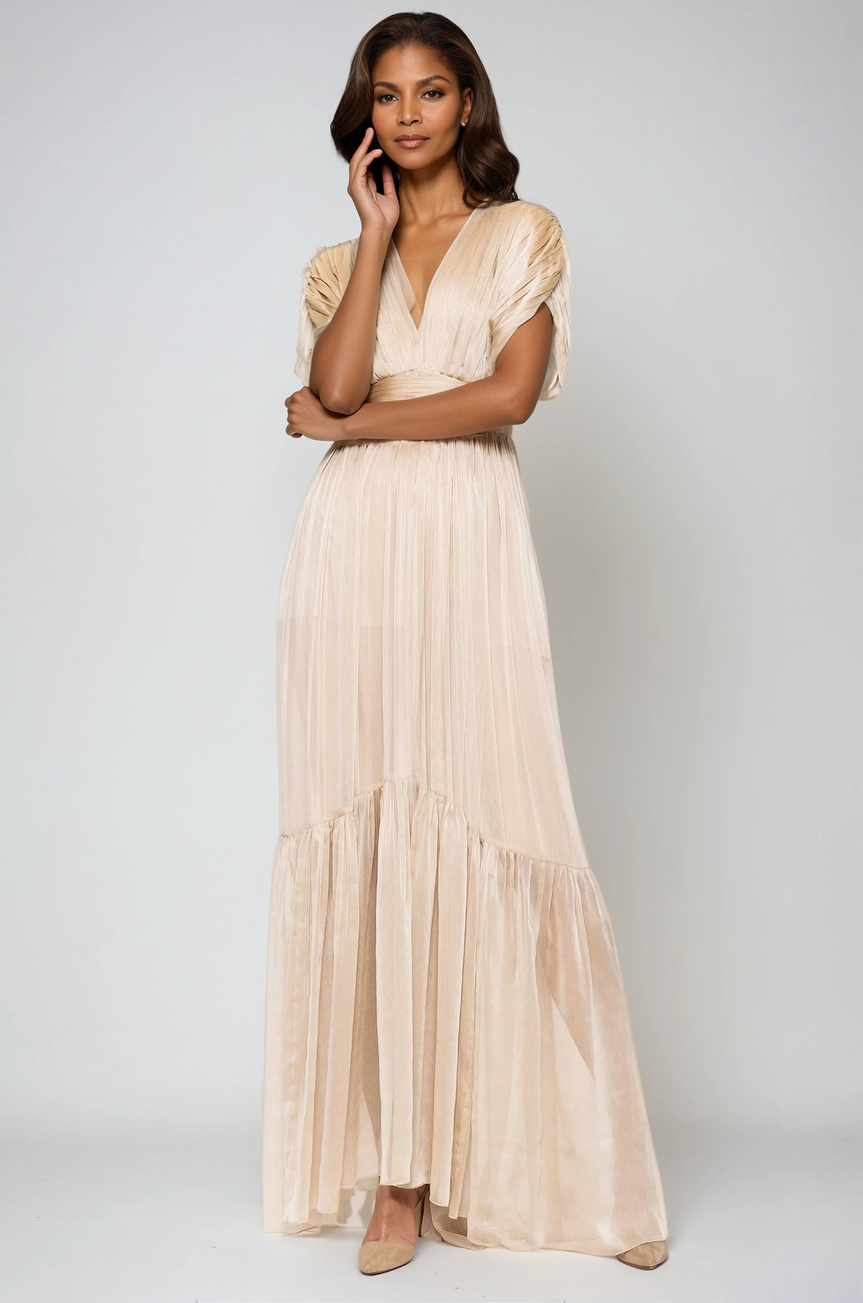 Lerena Evening Gown Beige