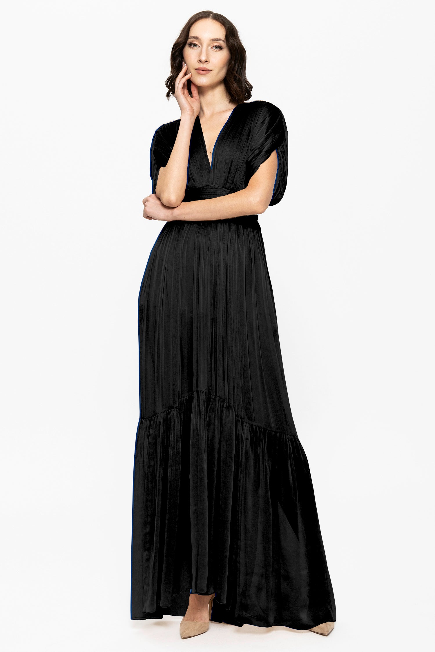 Lerena Chiffon Evening Gown Black