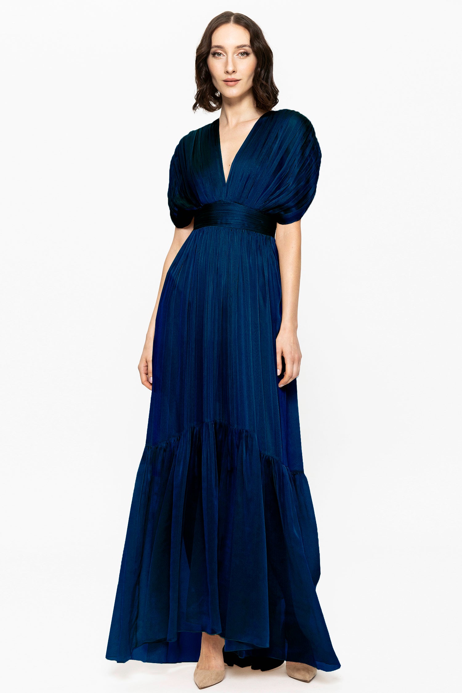 Lerena Chiffon Evening Gown Navy Blue