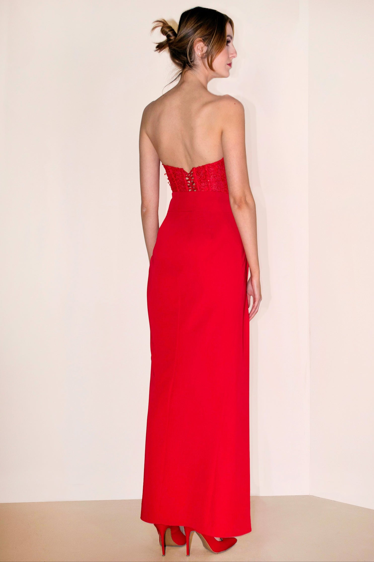Maxi Lace Dress Catrice Red Angelika Jozefczyk 4