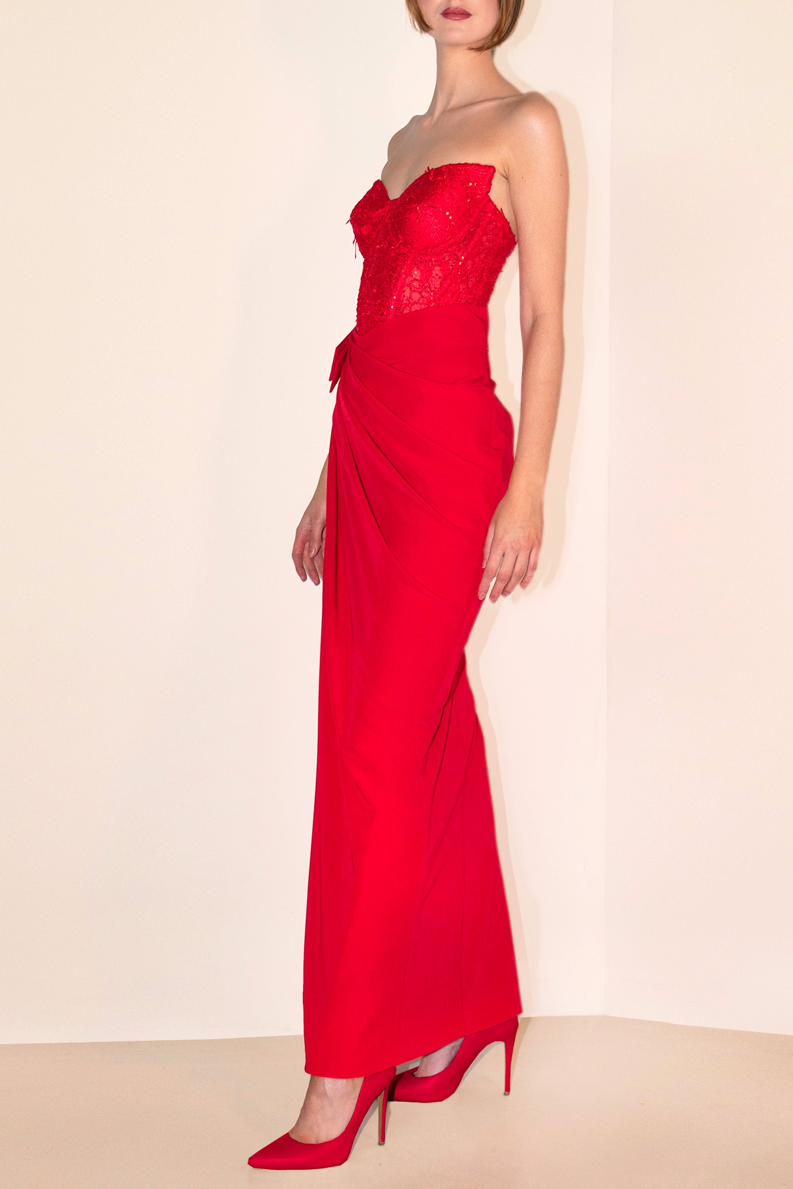 Maxi Lace Dress Catrice Red Angelika Jozefczyk 5