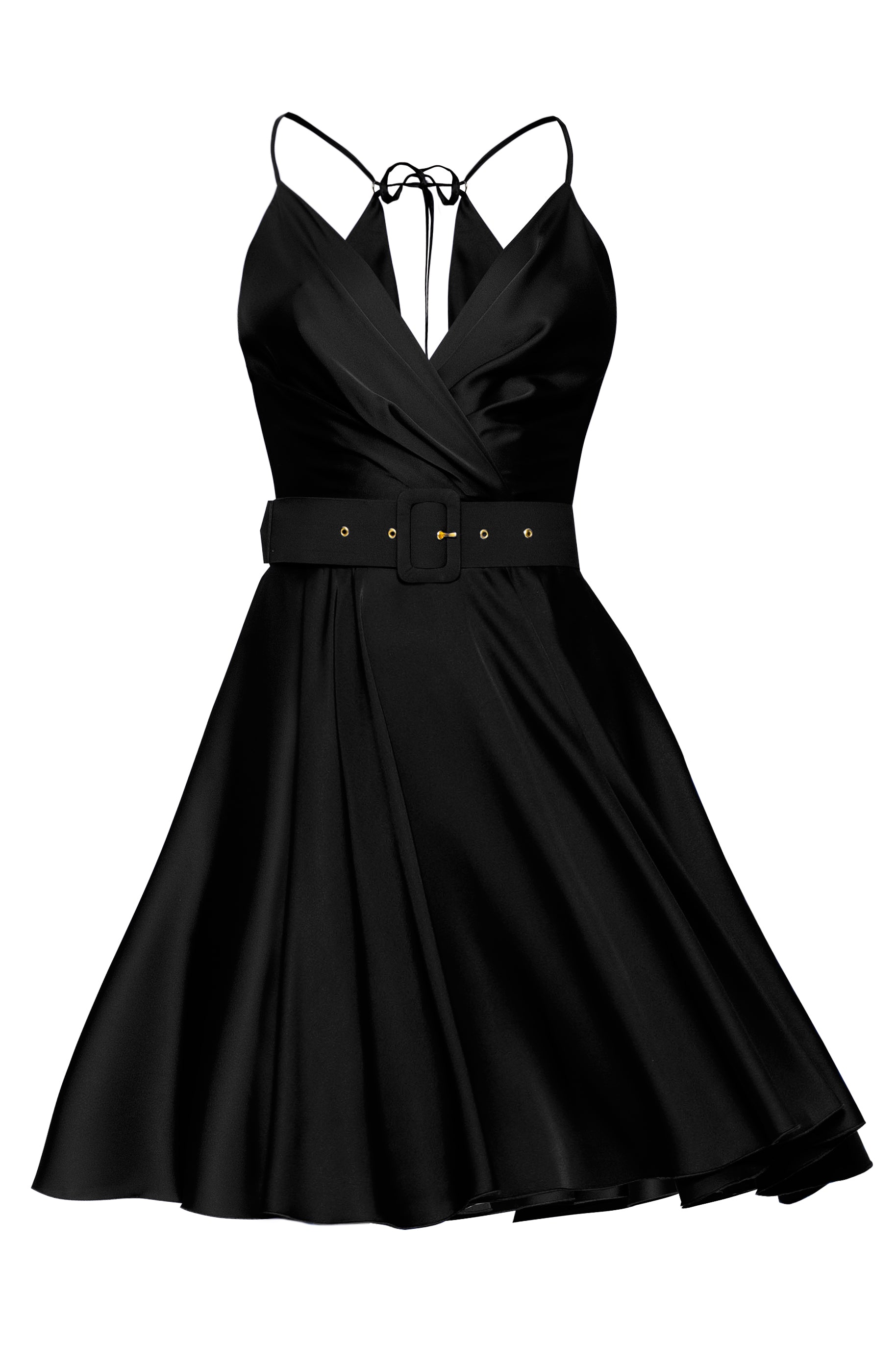 Mini Satin Dress Black