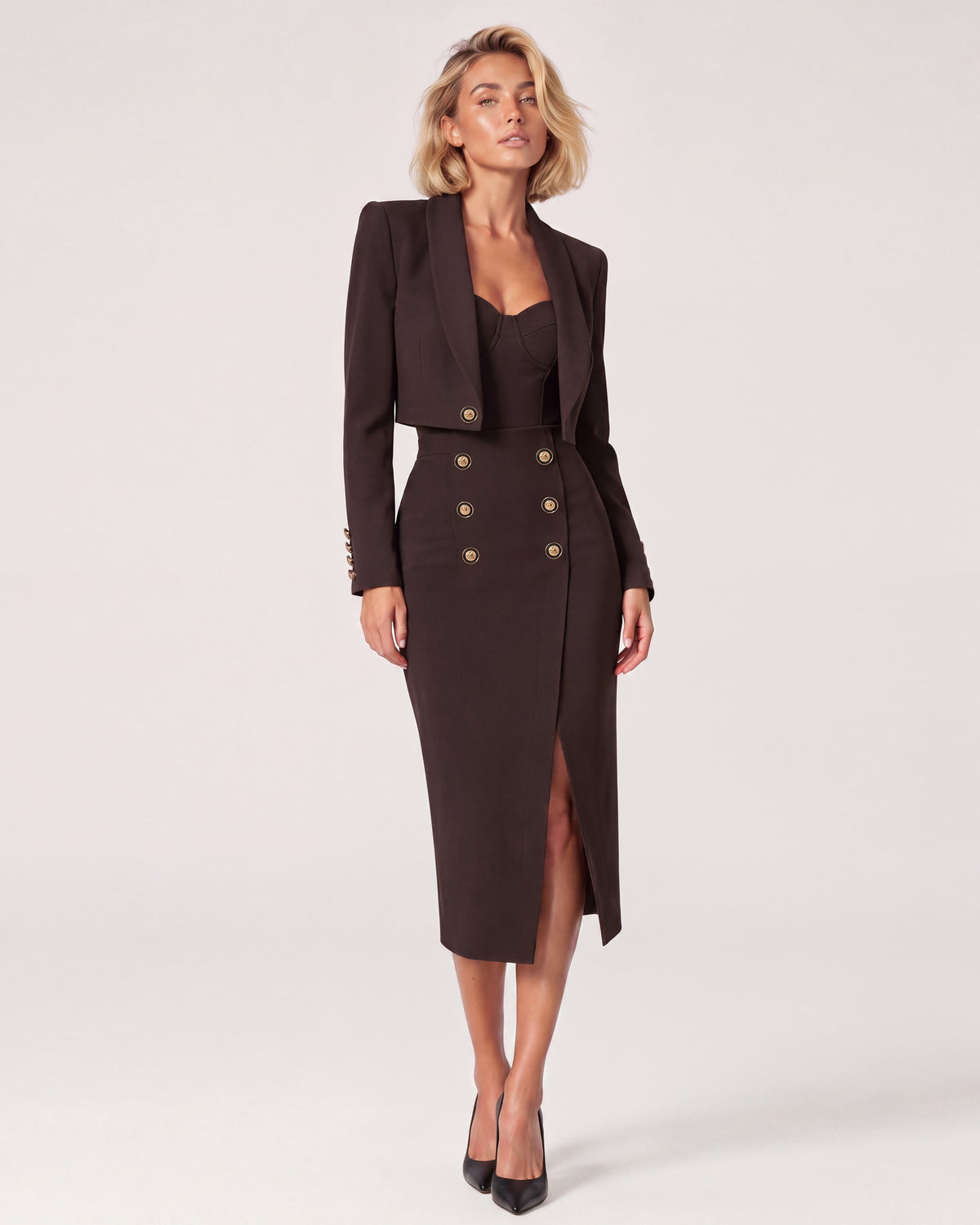 Monaco Pencil Skirt Brown