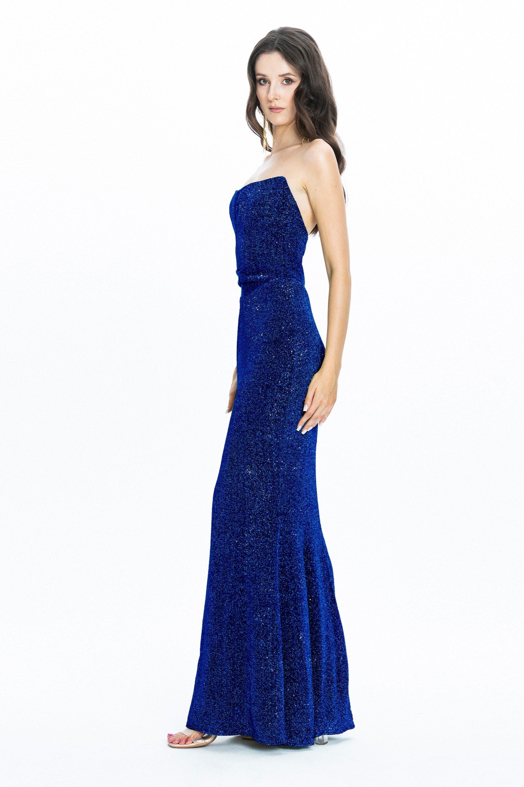 Moon Corset Evening Gown Navy
