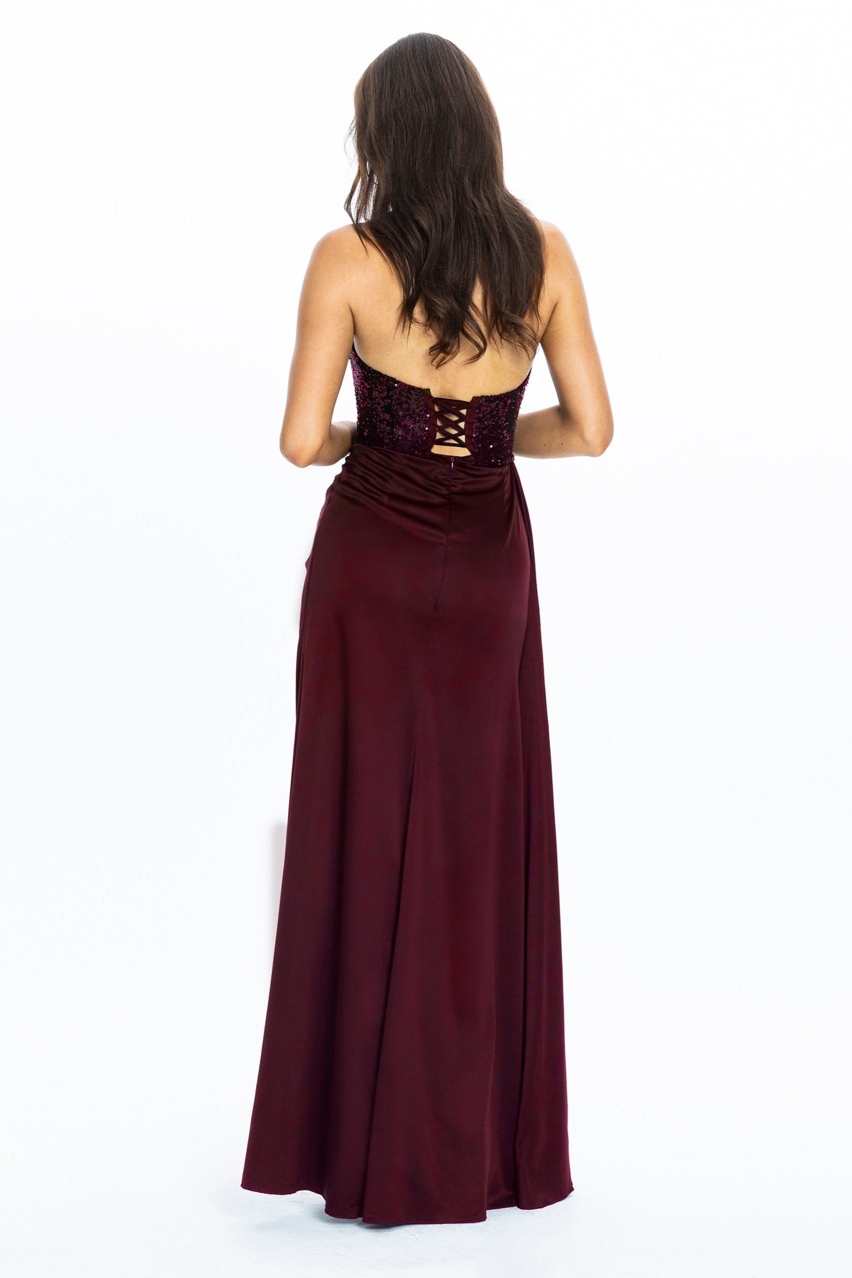 Nadya Corset Evening Gown Burgundy Angelika Jozefczyk 2