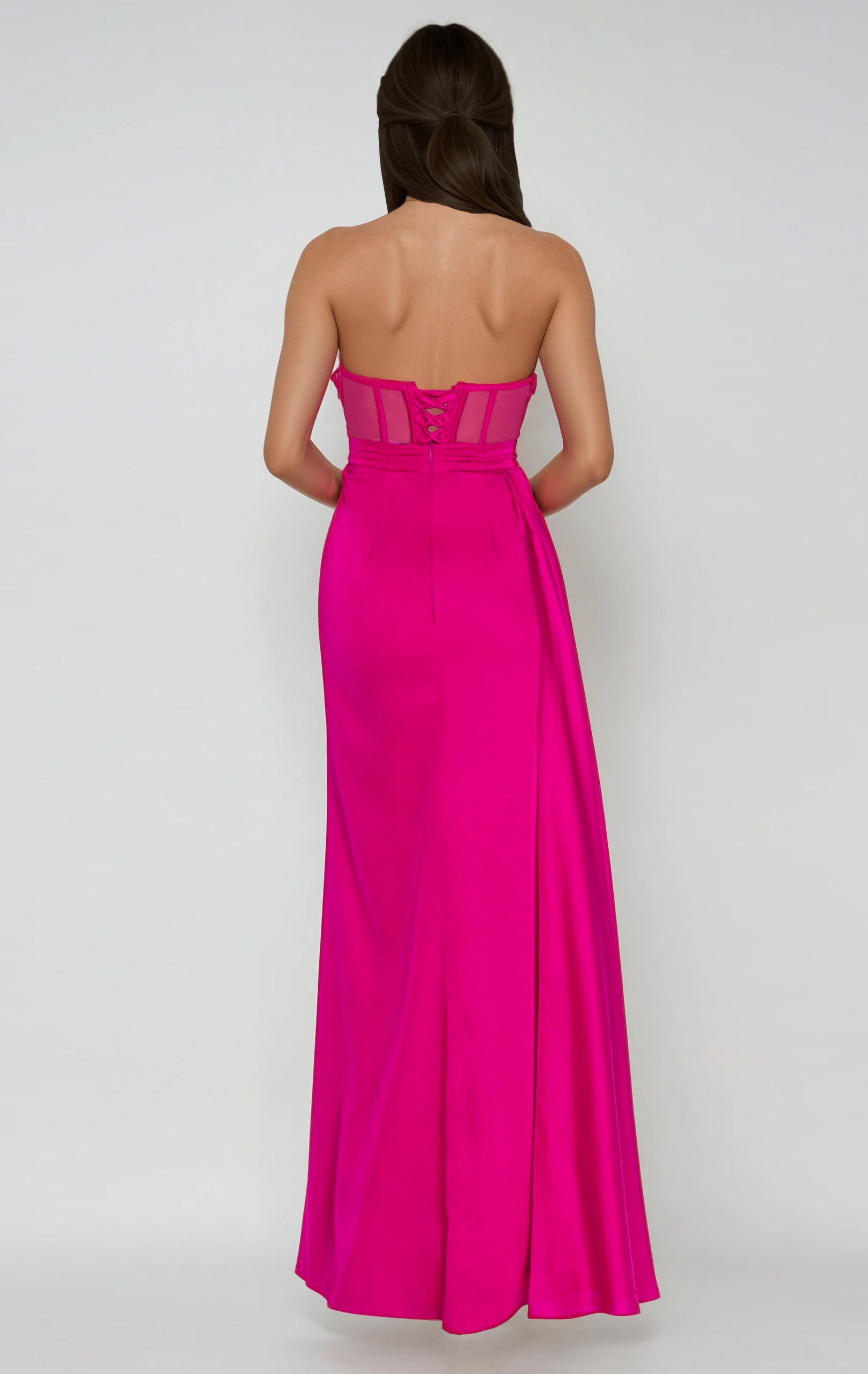 Fuchsia Satin Corset Evening Couture Gown Napoli Angelika Jozefczyk 2