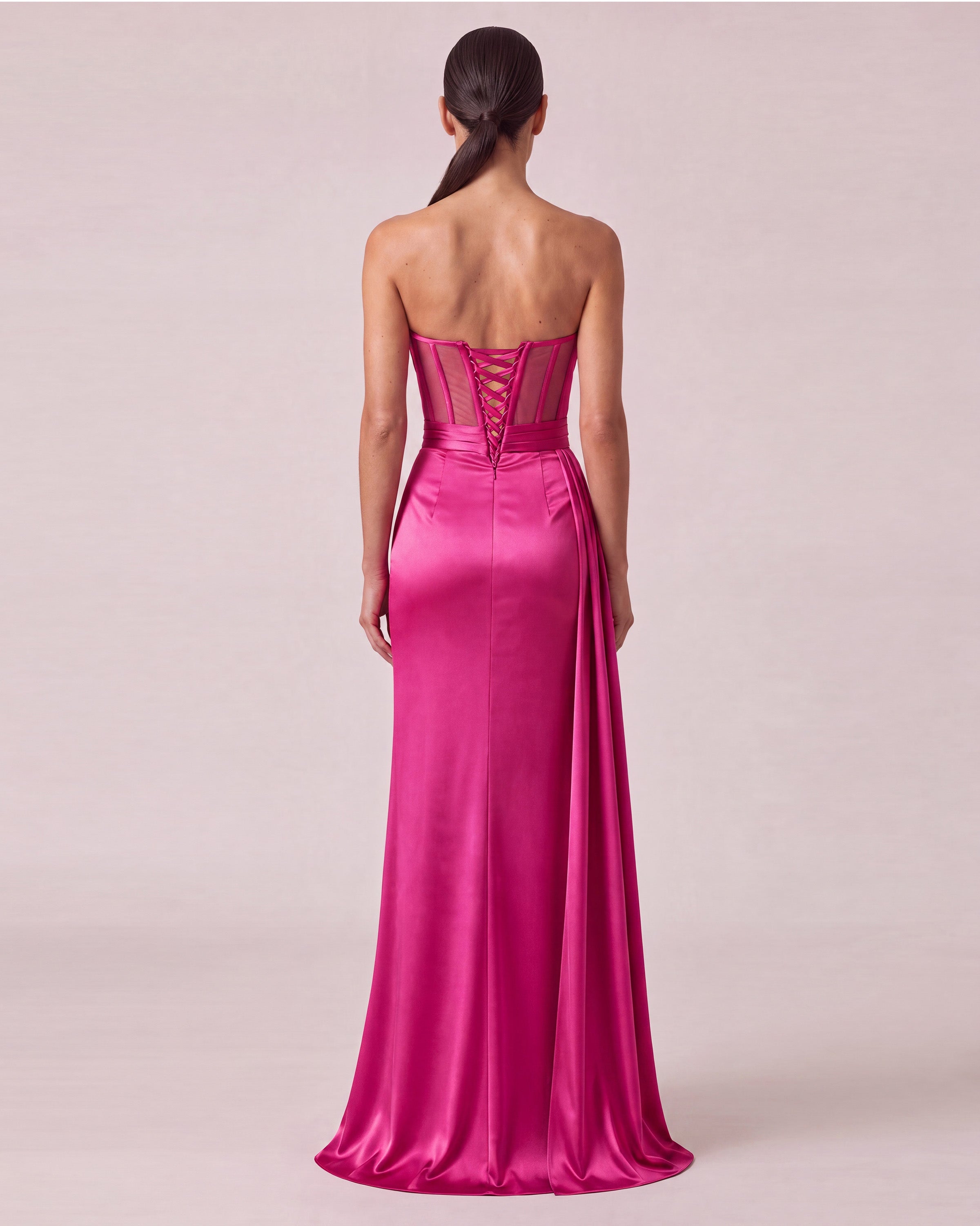 Napoli Corset Evening Gown Fuchsia