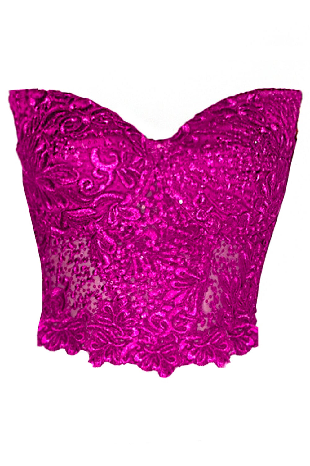 Orchidea Lace Corset Top Fuchsia packshoot