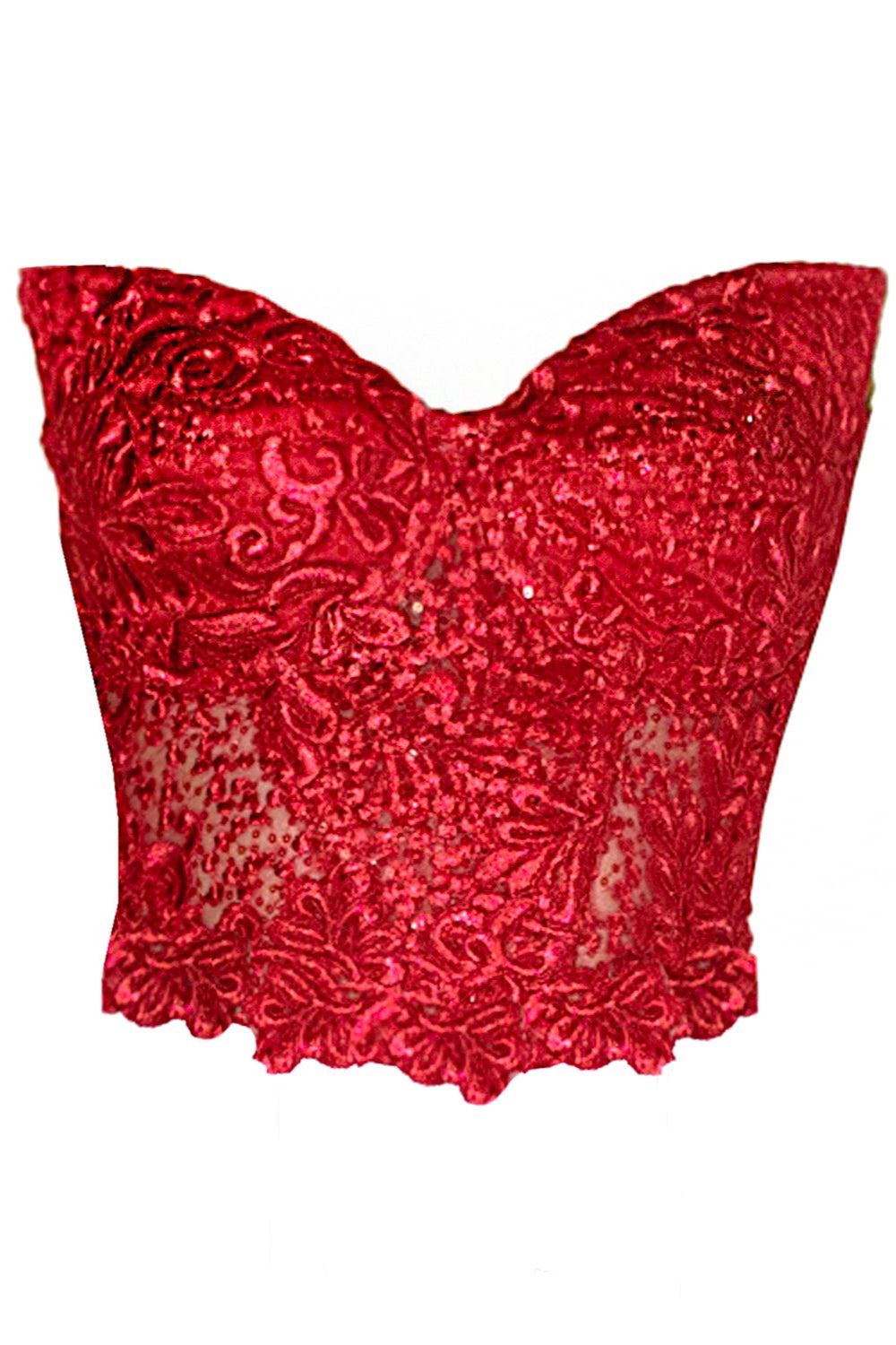 Orchidea Lace Corset Top Red Angelika Jozefczyk packshoot
