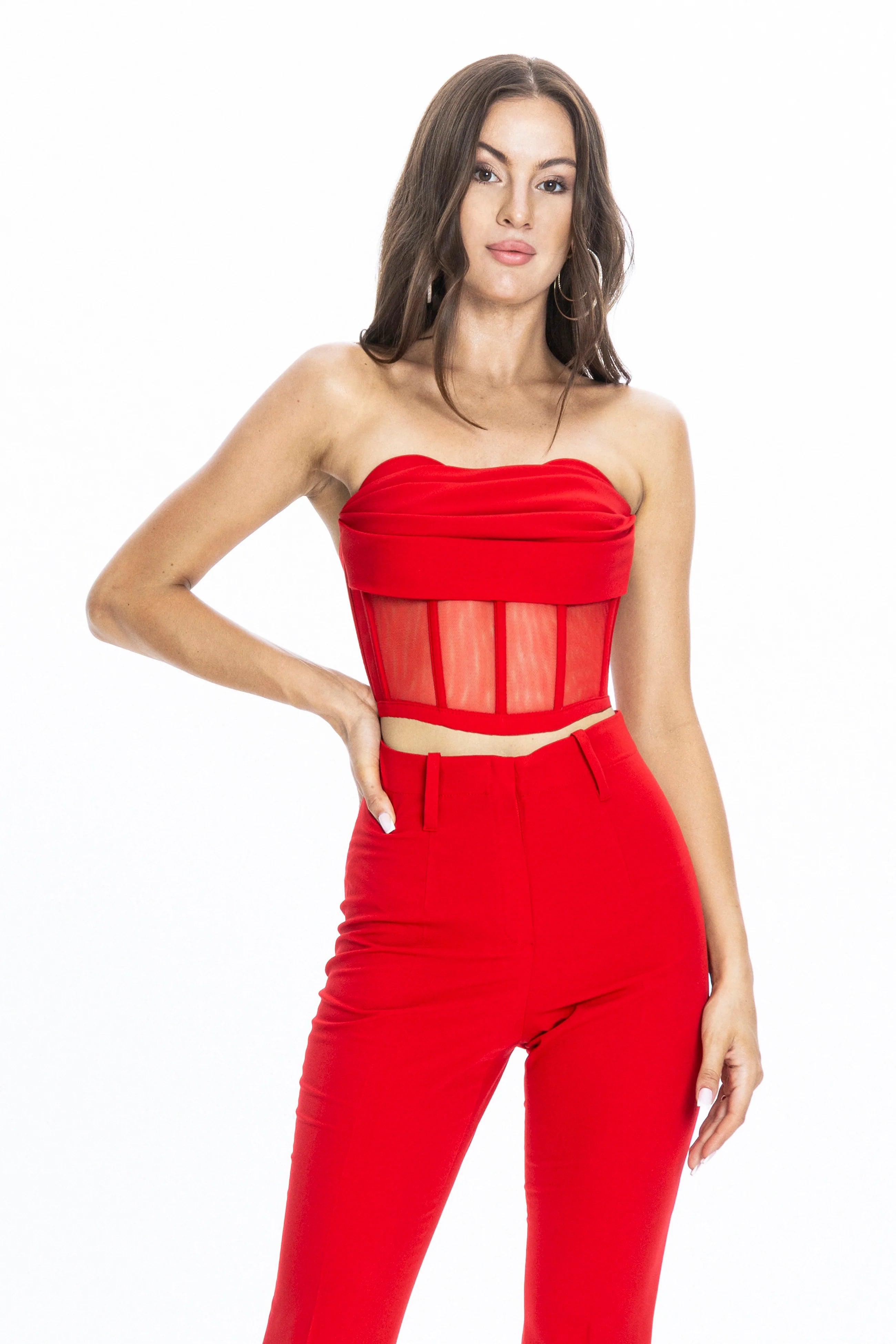 Palermo Gorset Top Czerwony