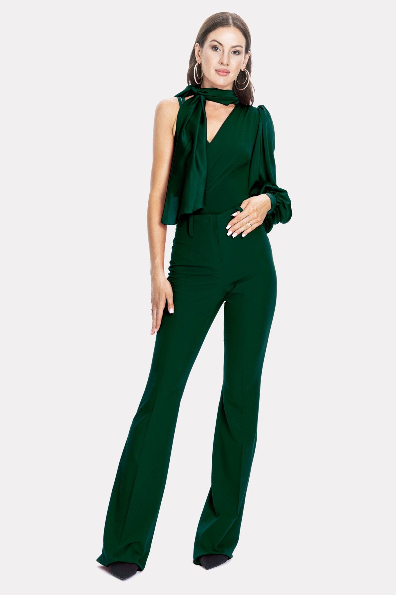 Palermo High-rise Flare Suit Pants Emerald Angelika Jozefczyk 4