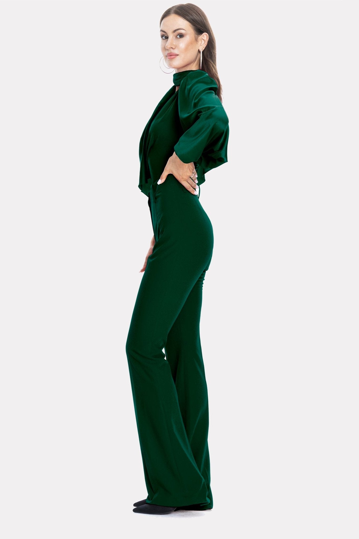 Palermo High-rise Flare Suit Pants Emerald Angelika Jozefczyk 5