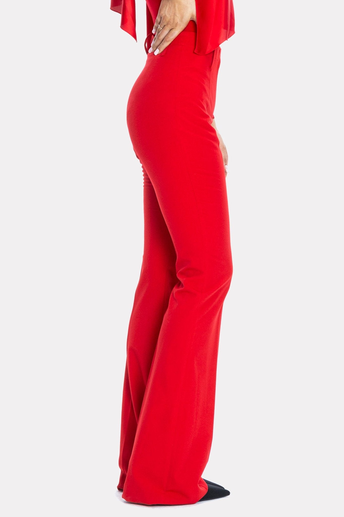 Palermo High-rise Flare Suit Pants Red Angelika Jozefczyk 3