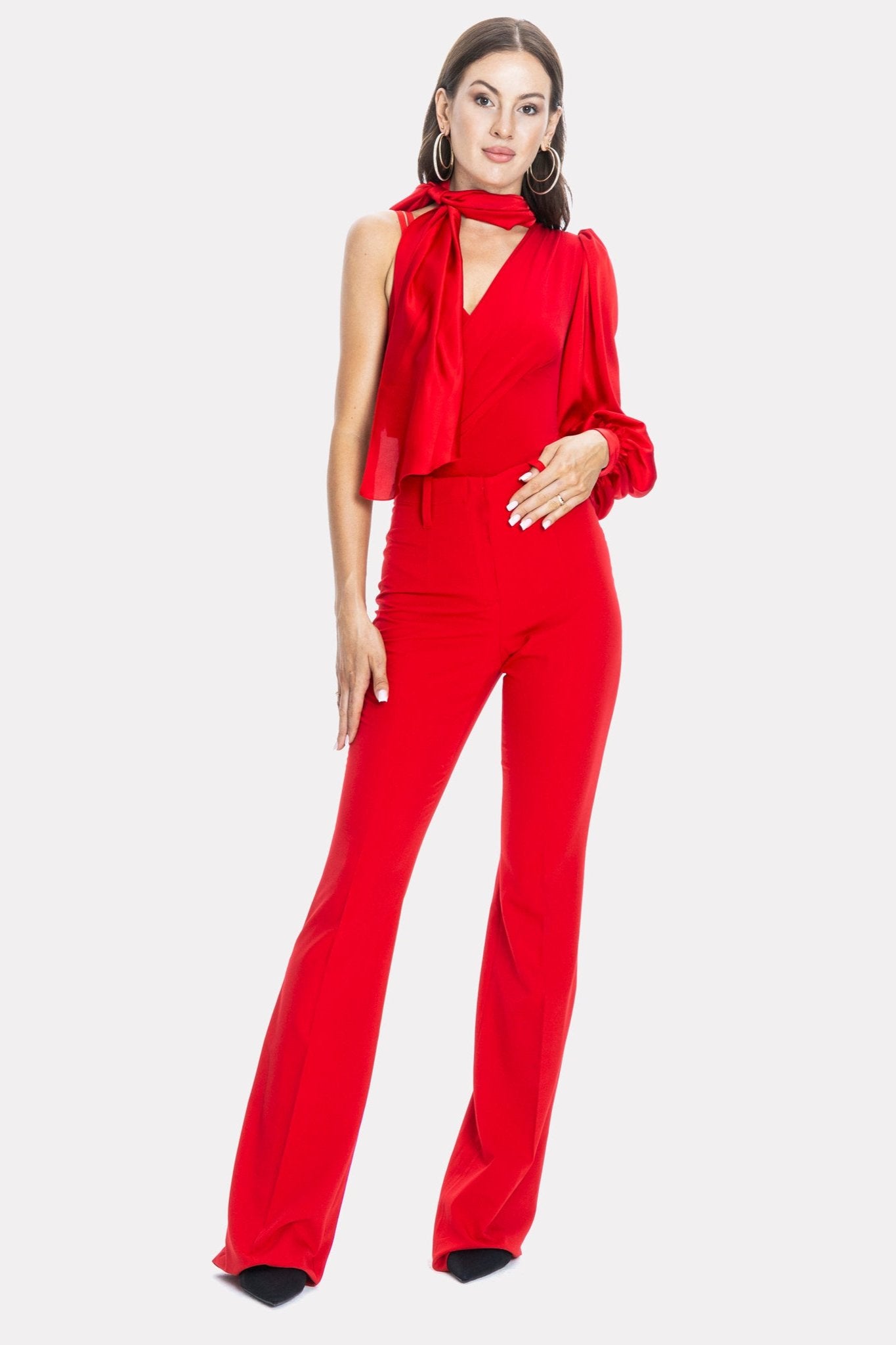 Palermo High-rise Flare Suit Pants Red Angelika Jozefczyk 5