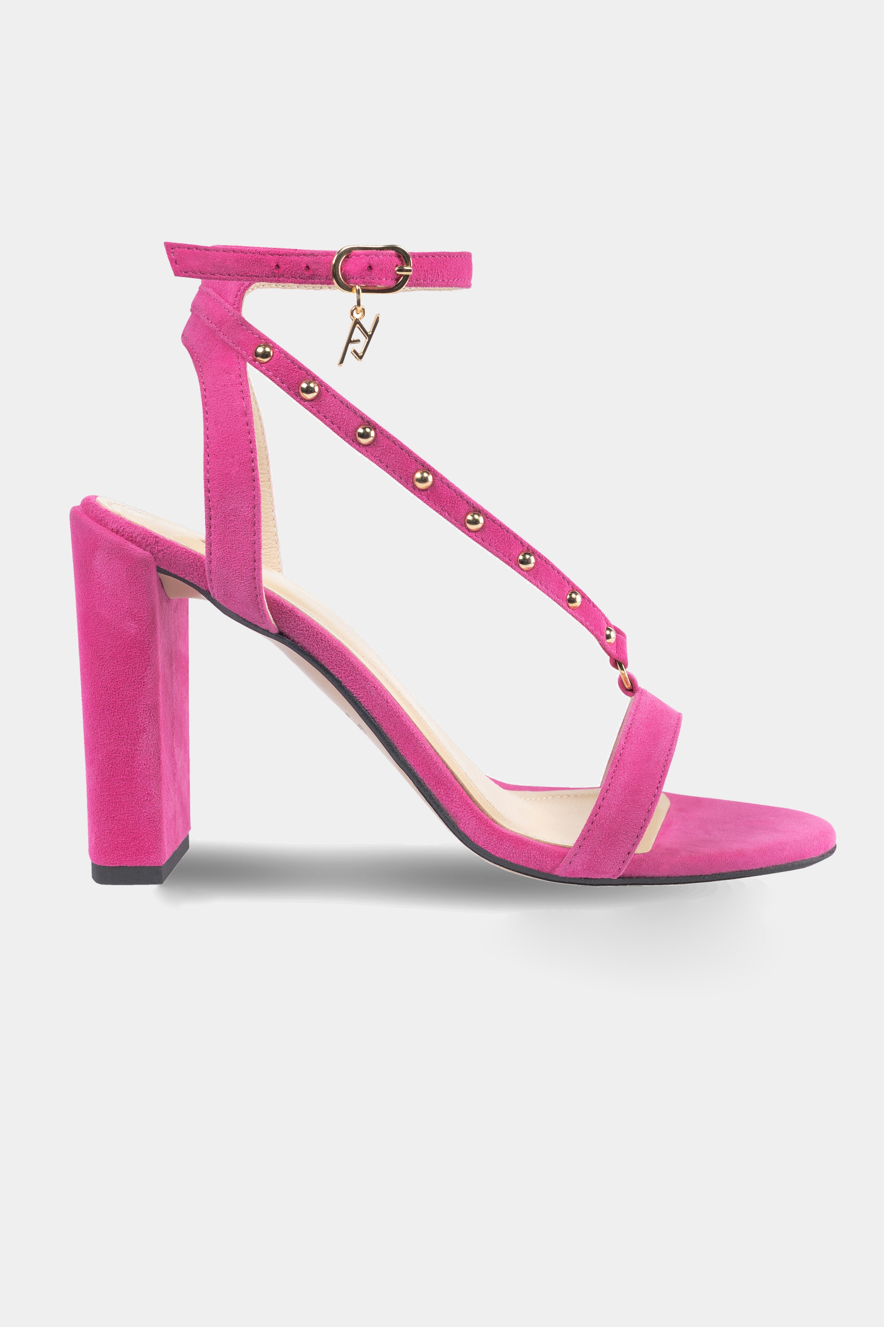 Fuchsia Suede Sandal Heels Riva