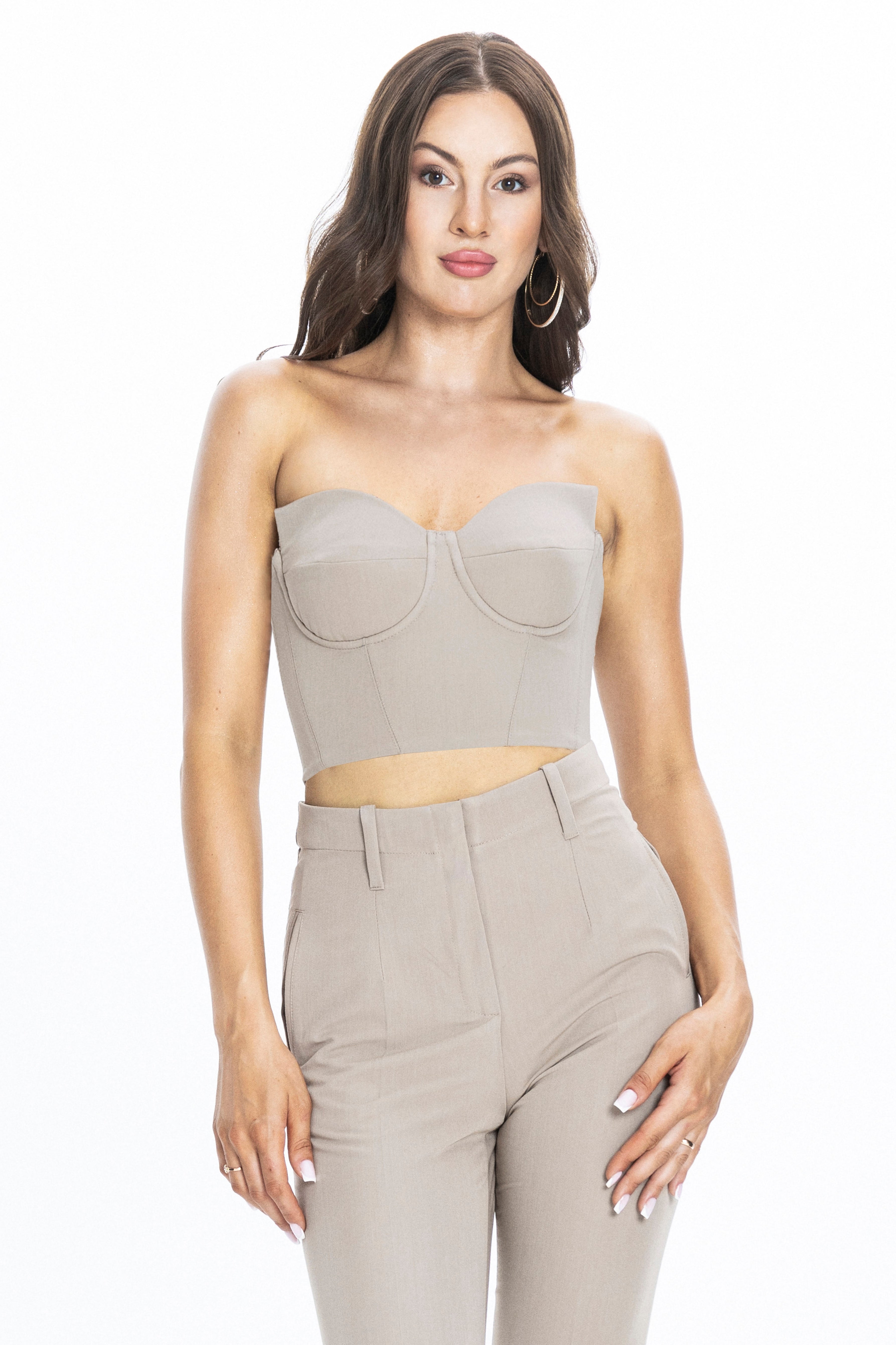 Sanremo Corset Top Stone Beige