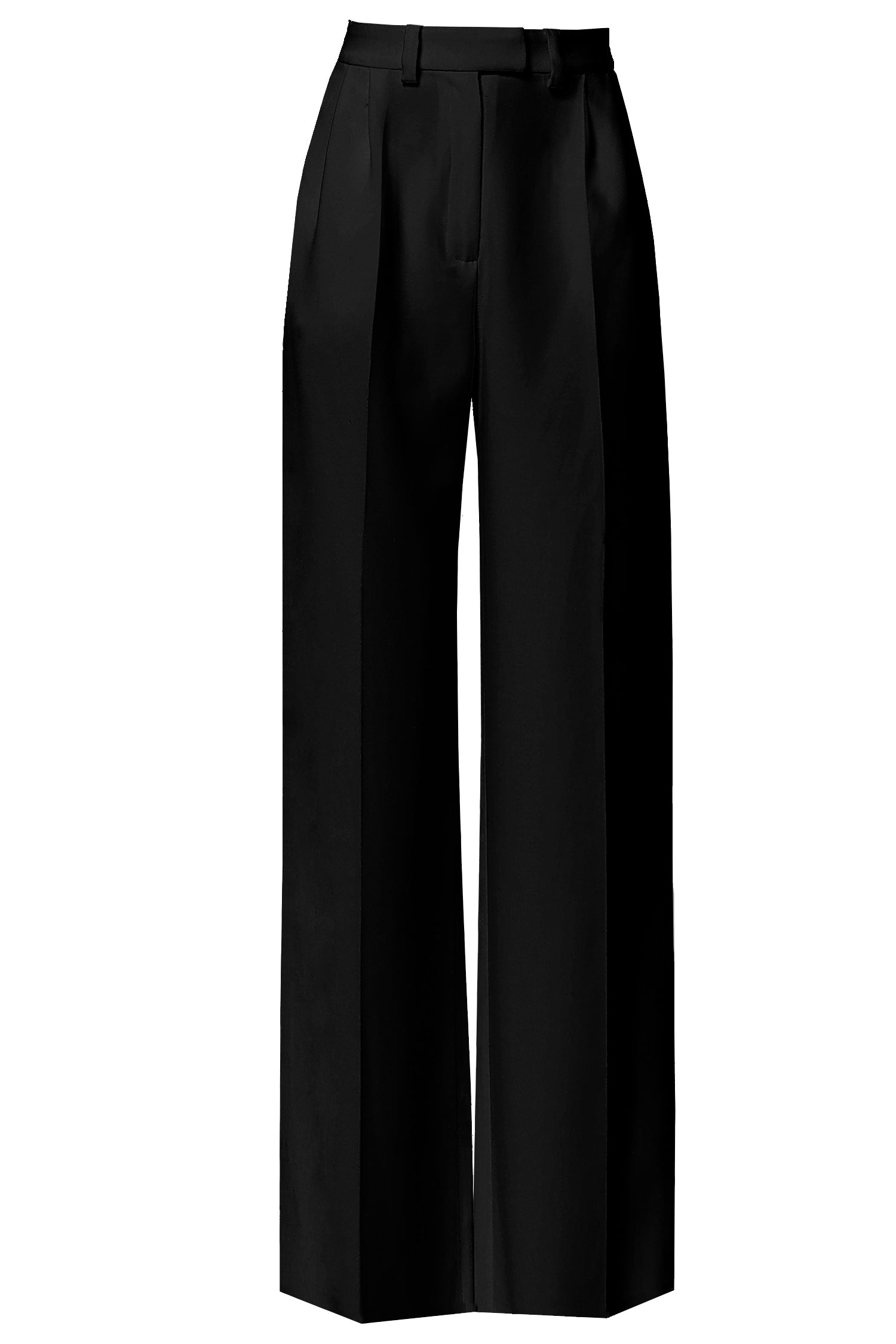 Sanremo High-Rise Wide-Leg Suit Pants Black Angelika Jozefczyk