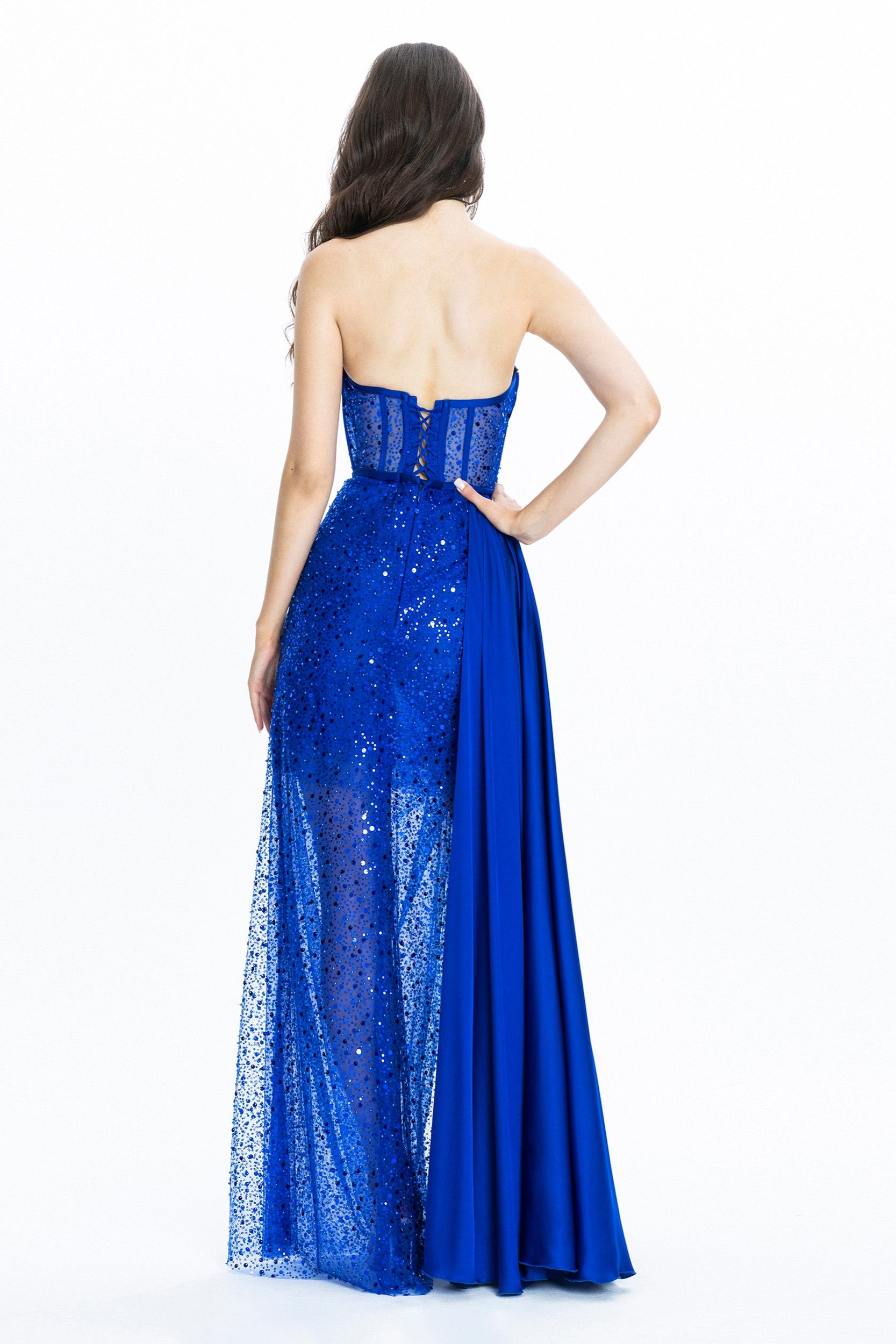Stella Corset Evening Gown Navy 2