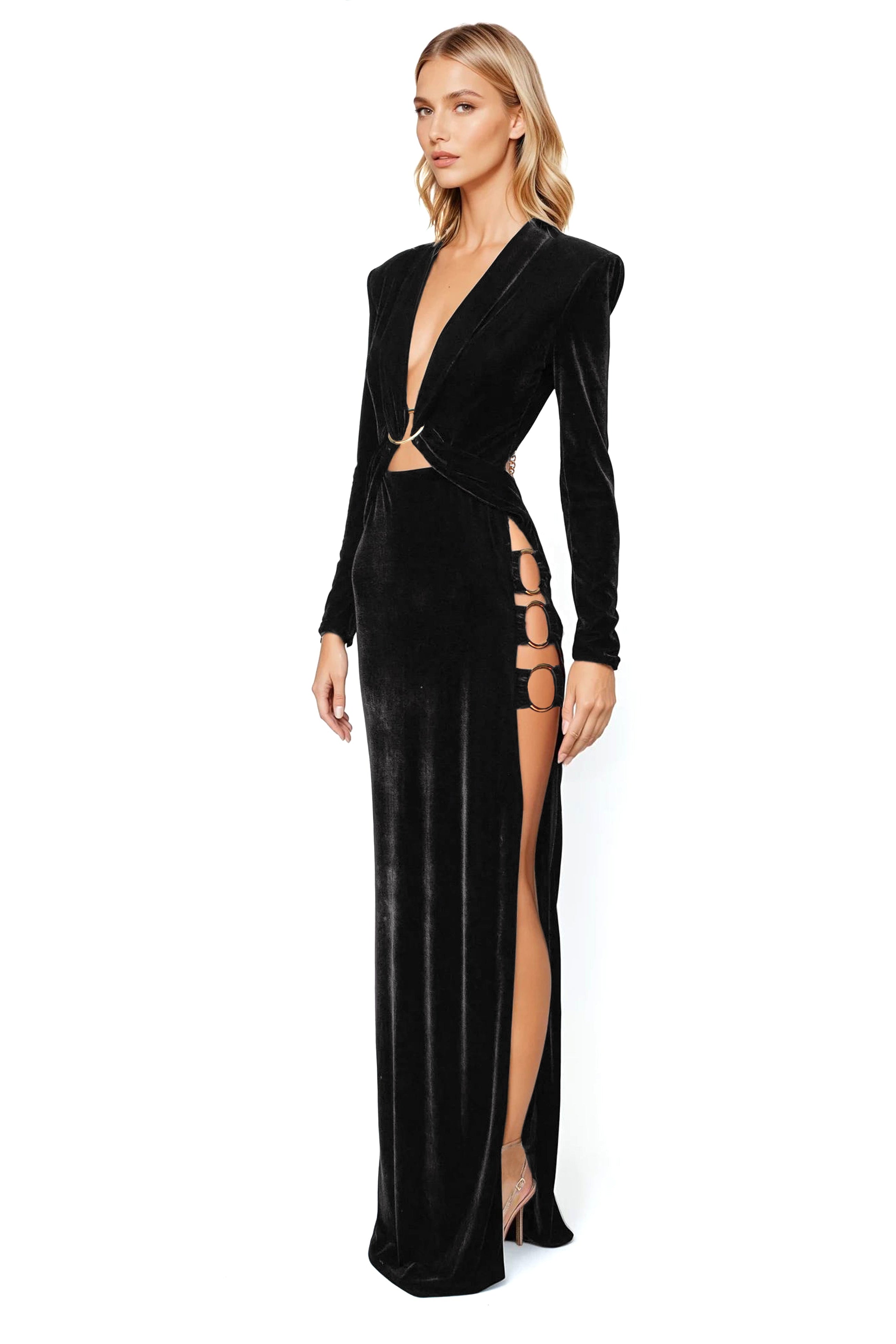 Vlack velvet evening gown with hoops angelika jozefczyk Glam Witch 3