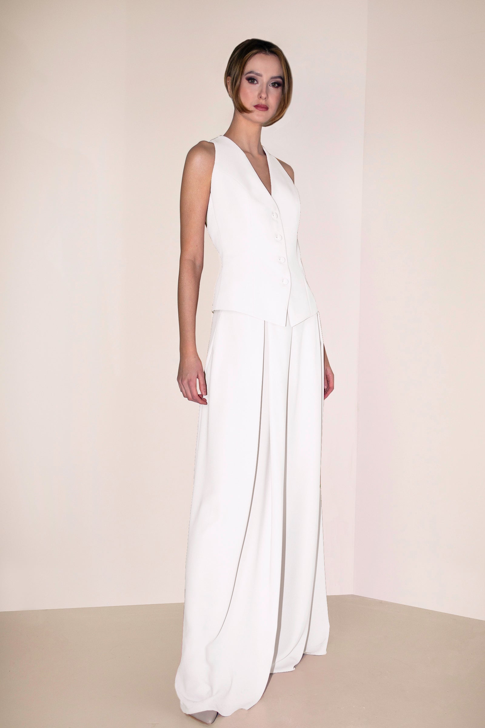 Wide-Leg Trousers Hera Ecru Angelika Jozefczyk 3