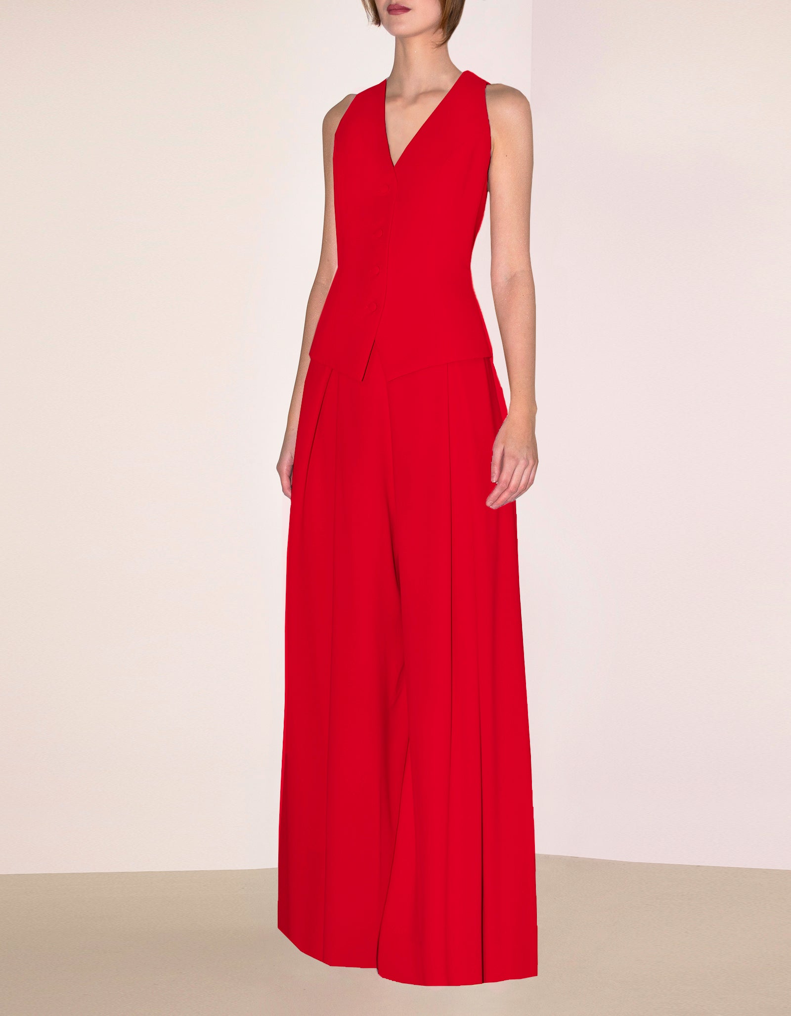 Wide-Leg Trousers Hera Red Angelika Jozefczyk 1