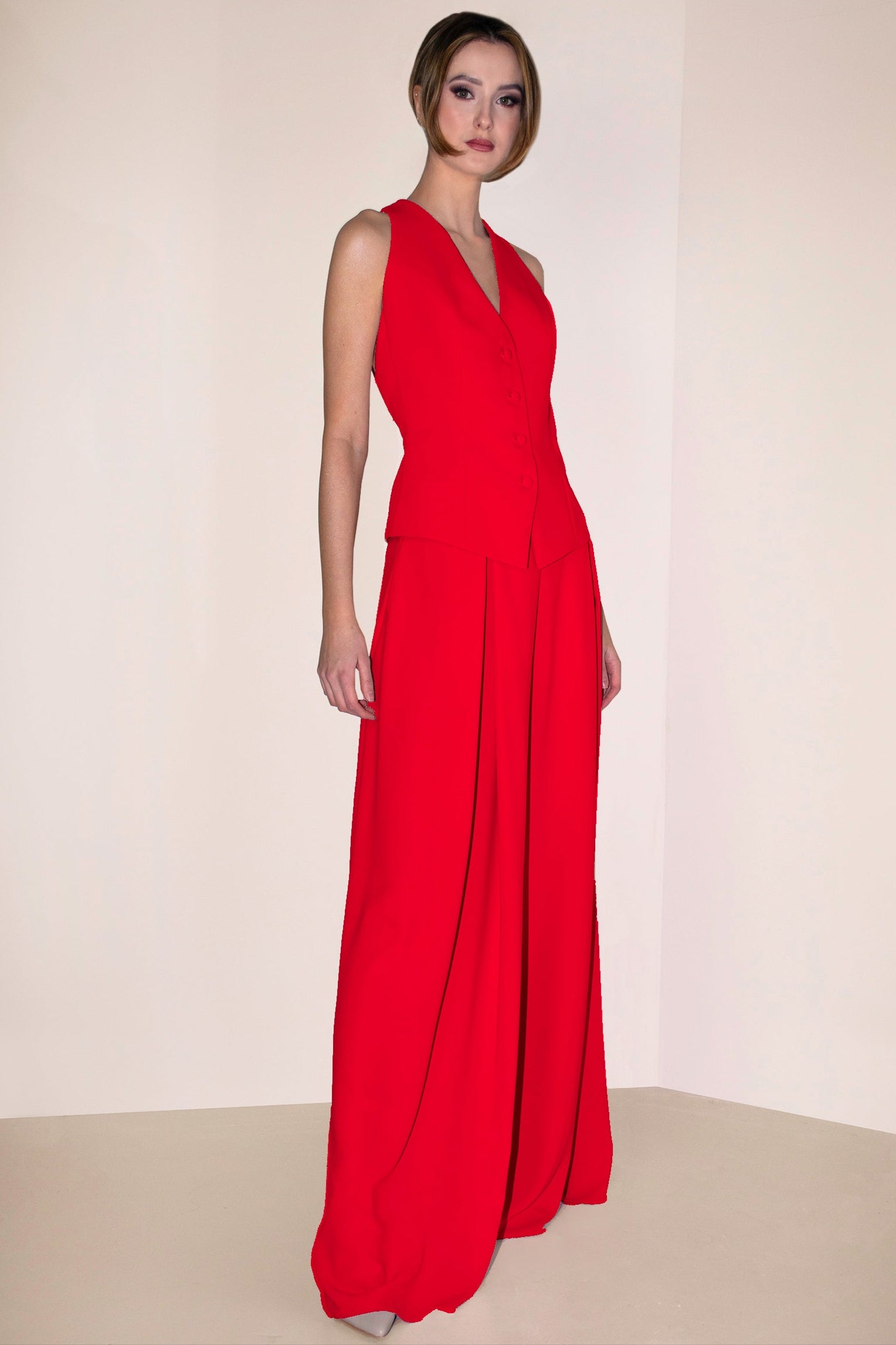 Wide-Leg Trousers Hera Red Angelika Jozefczyk 3