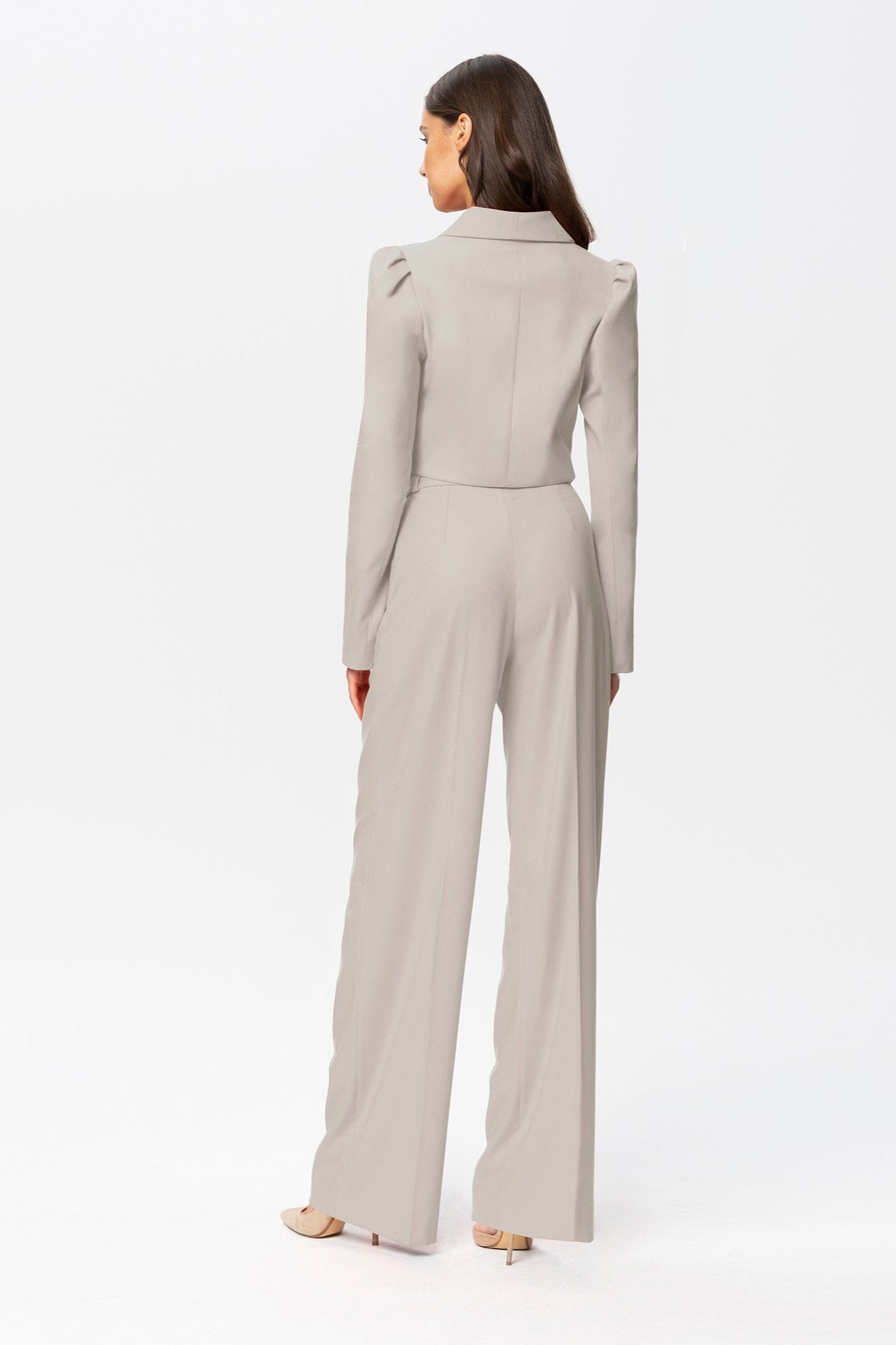 Wide High Waist Pants AngelikaJozefczyk Stone beige