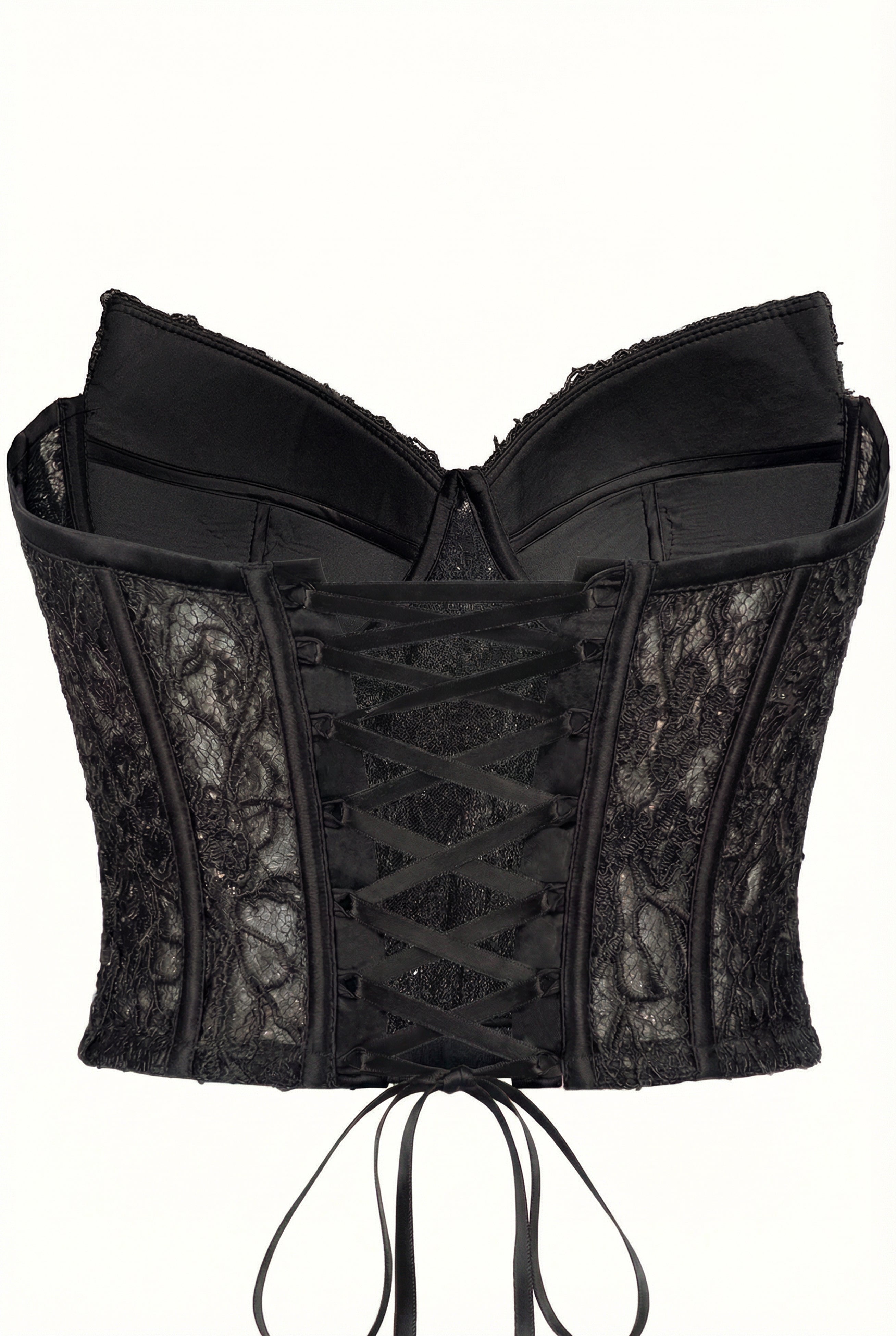 Czarny Koronkowy Gorset Orchidea