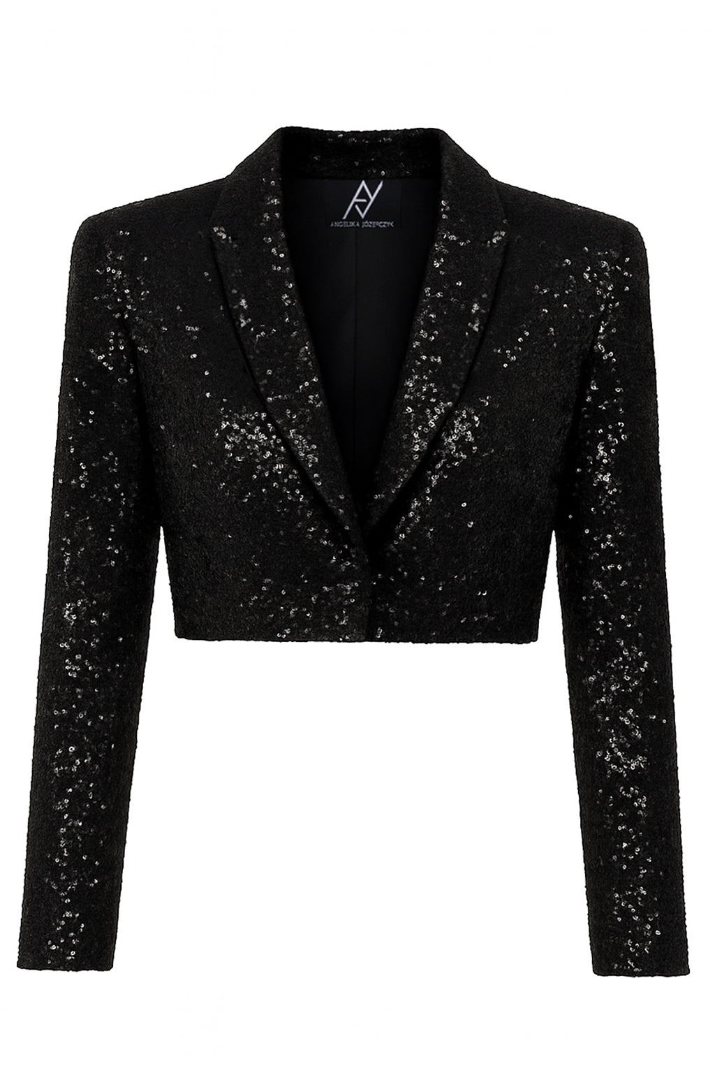 Sequin Cropped Black Blazer Stardust