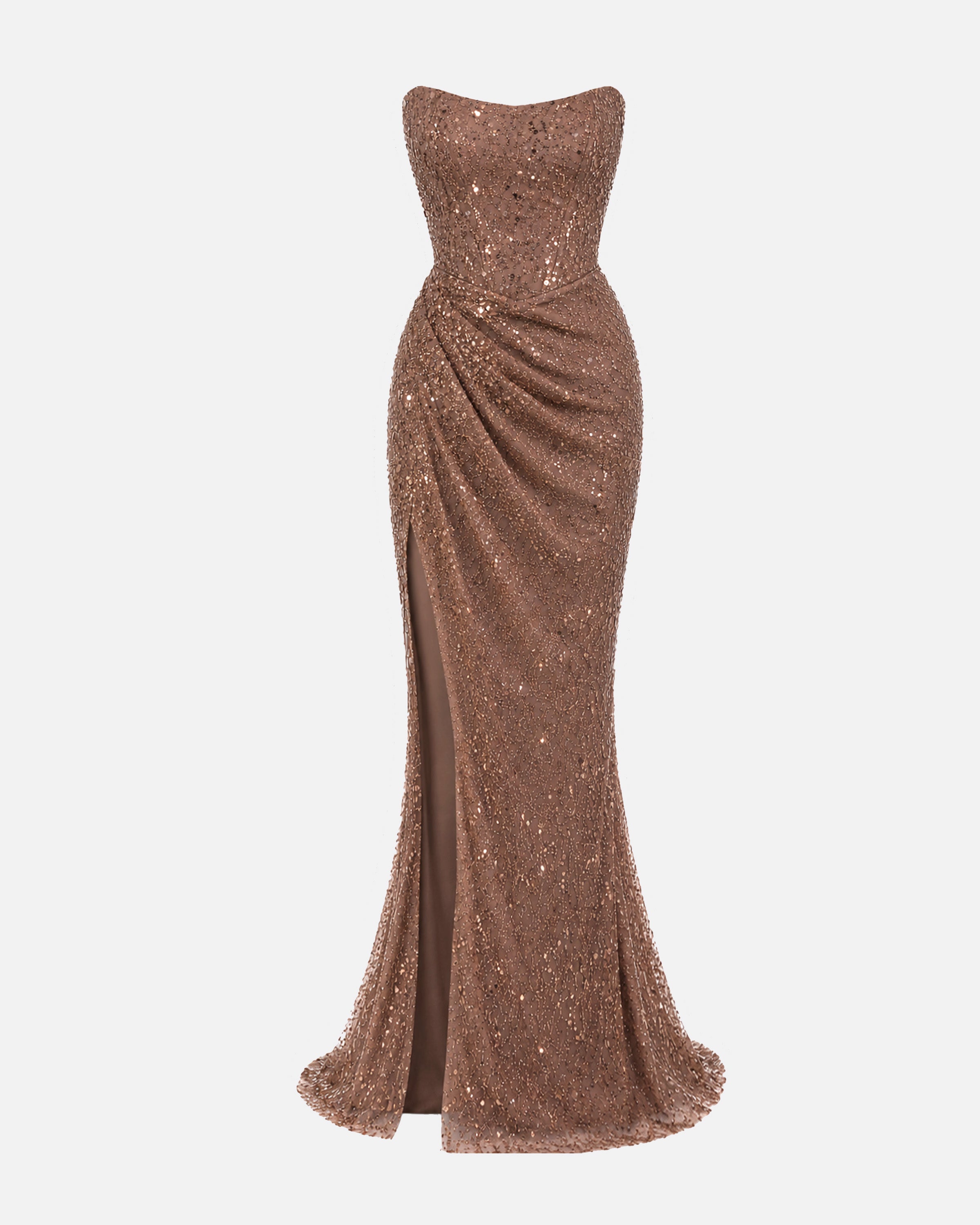 Stella Corset Evening Dress Brown