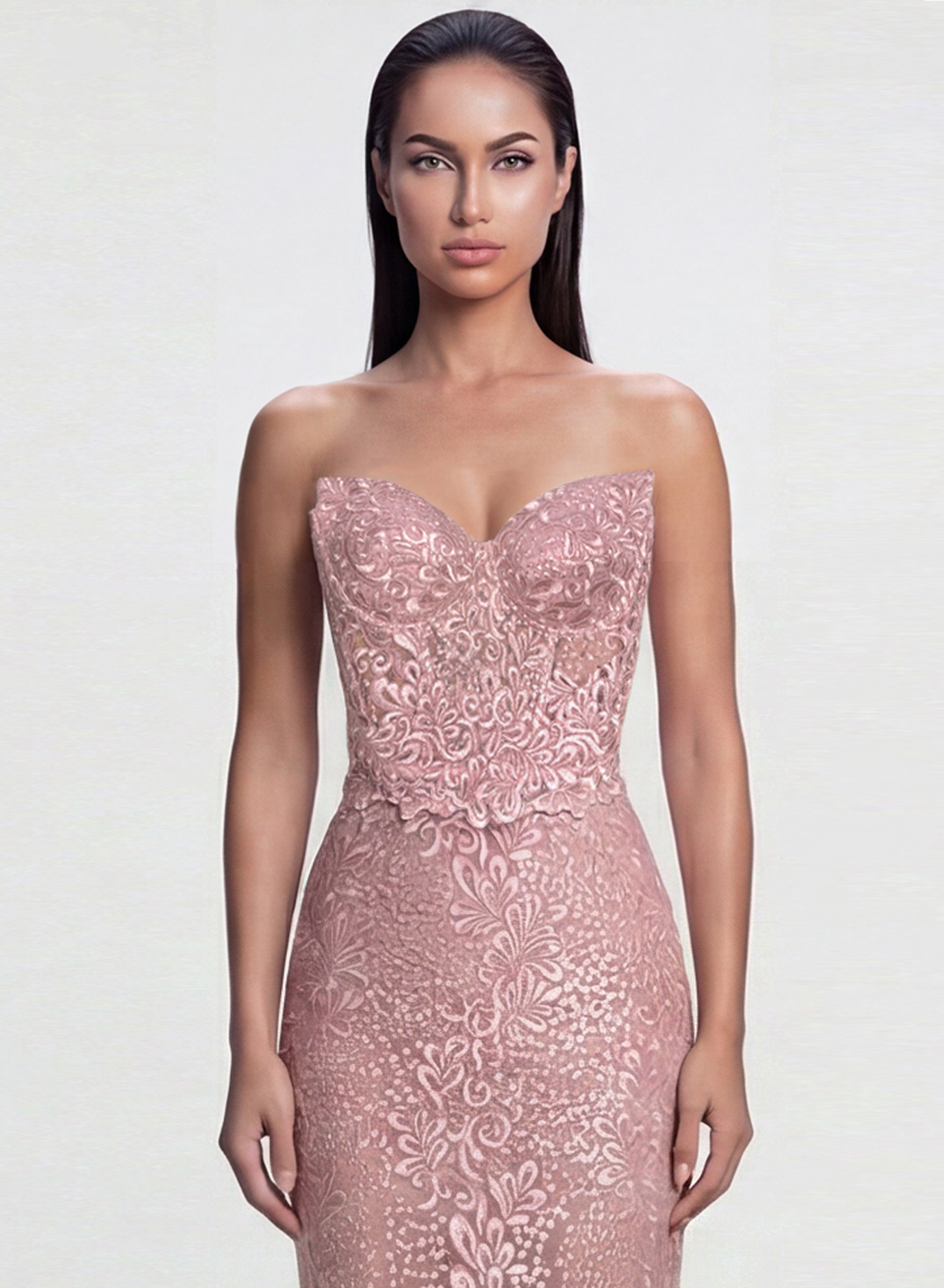 Orchidea Lace Corset Top Dusty Pink