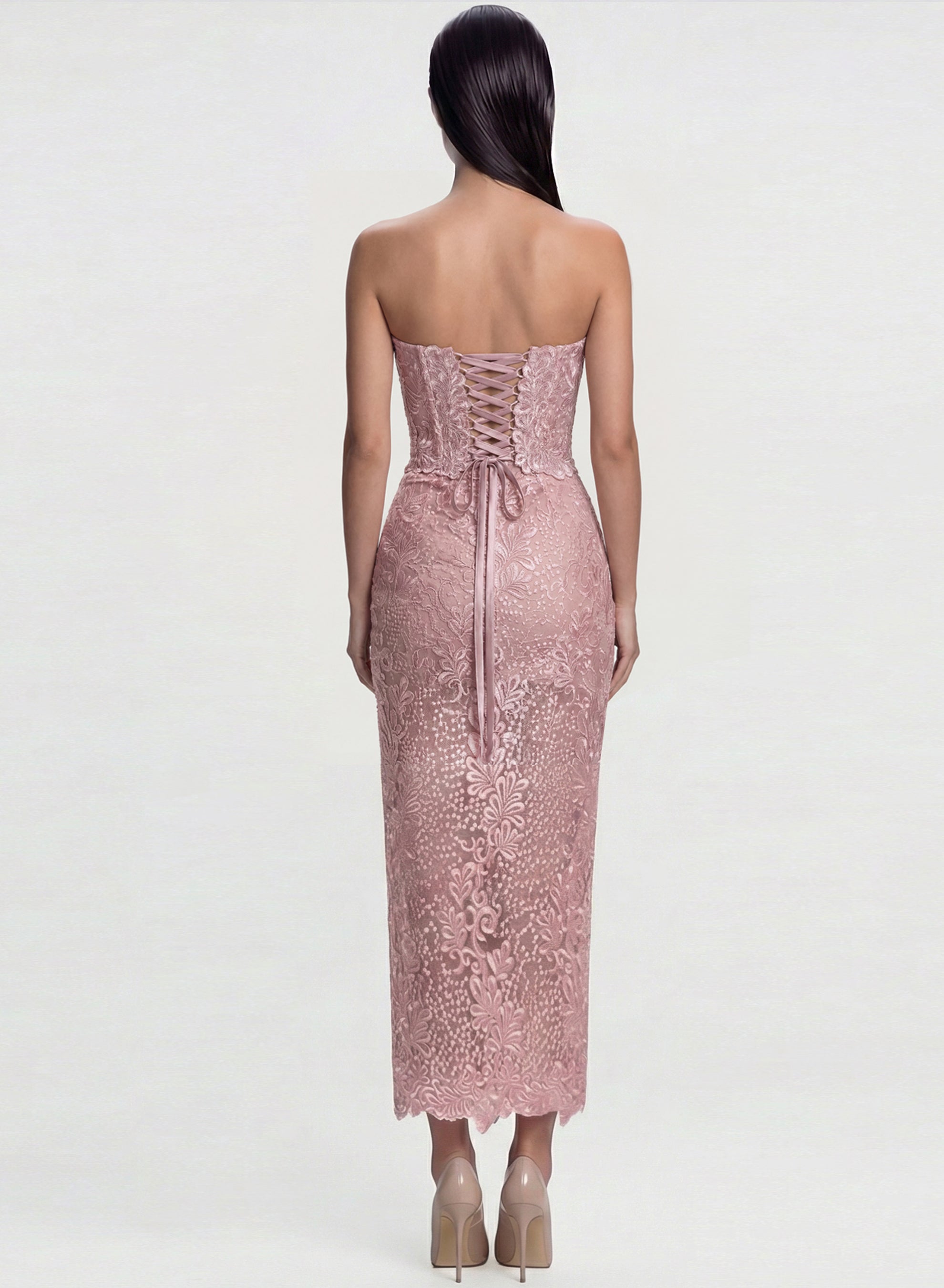 Orchidea Lace Corset Top Dusty Pink