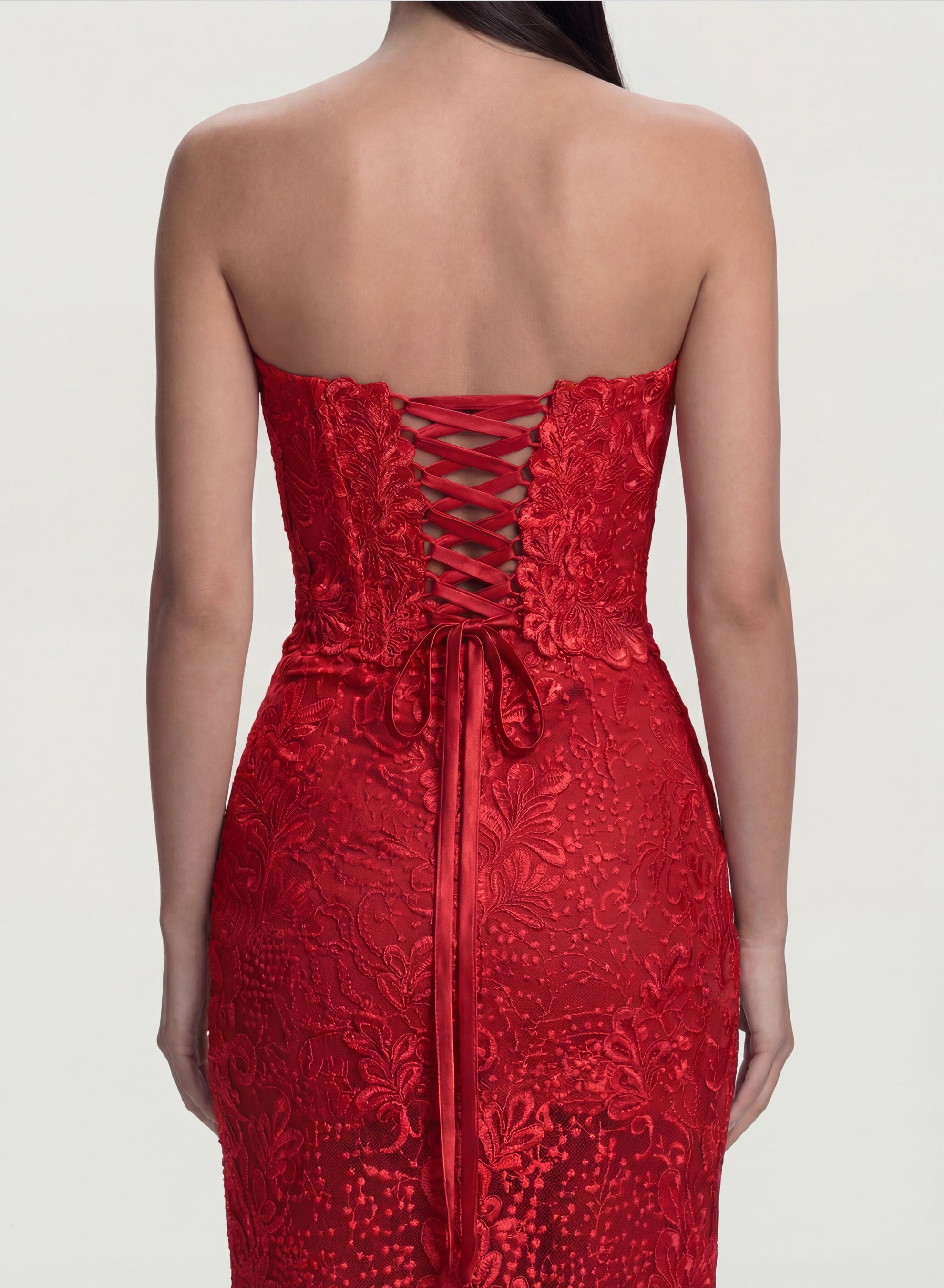 Orchidea Lace Corset Top Red