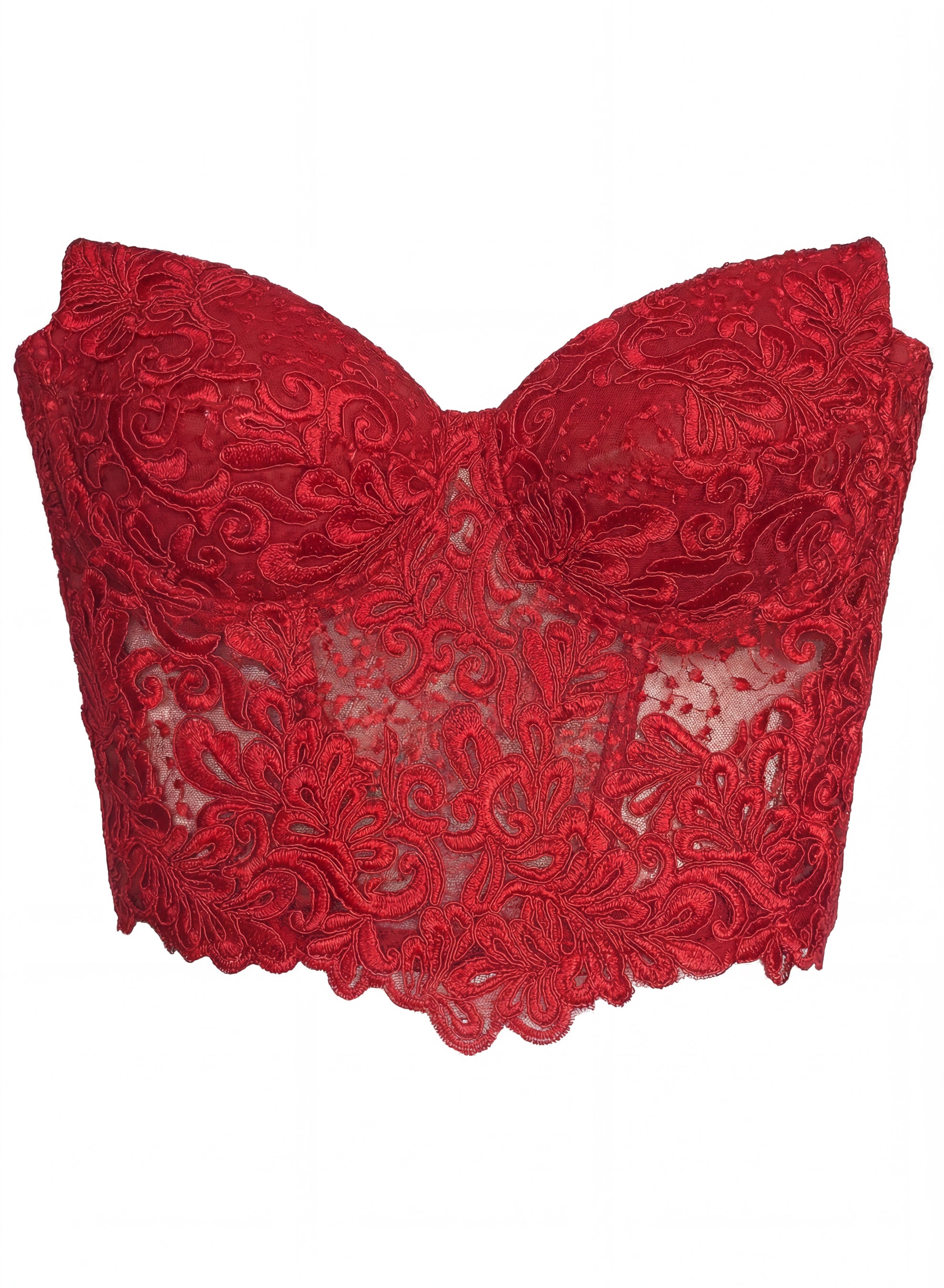 Czerwony Koronkowy Gorset Orchidea