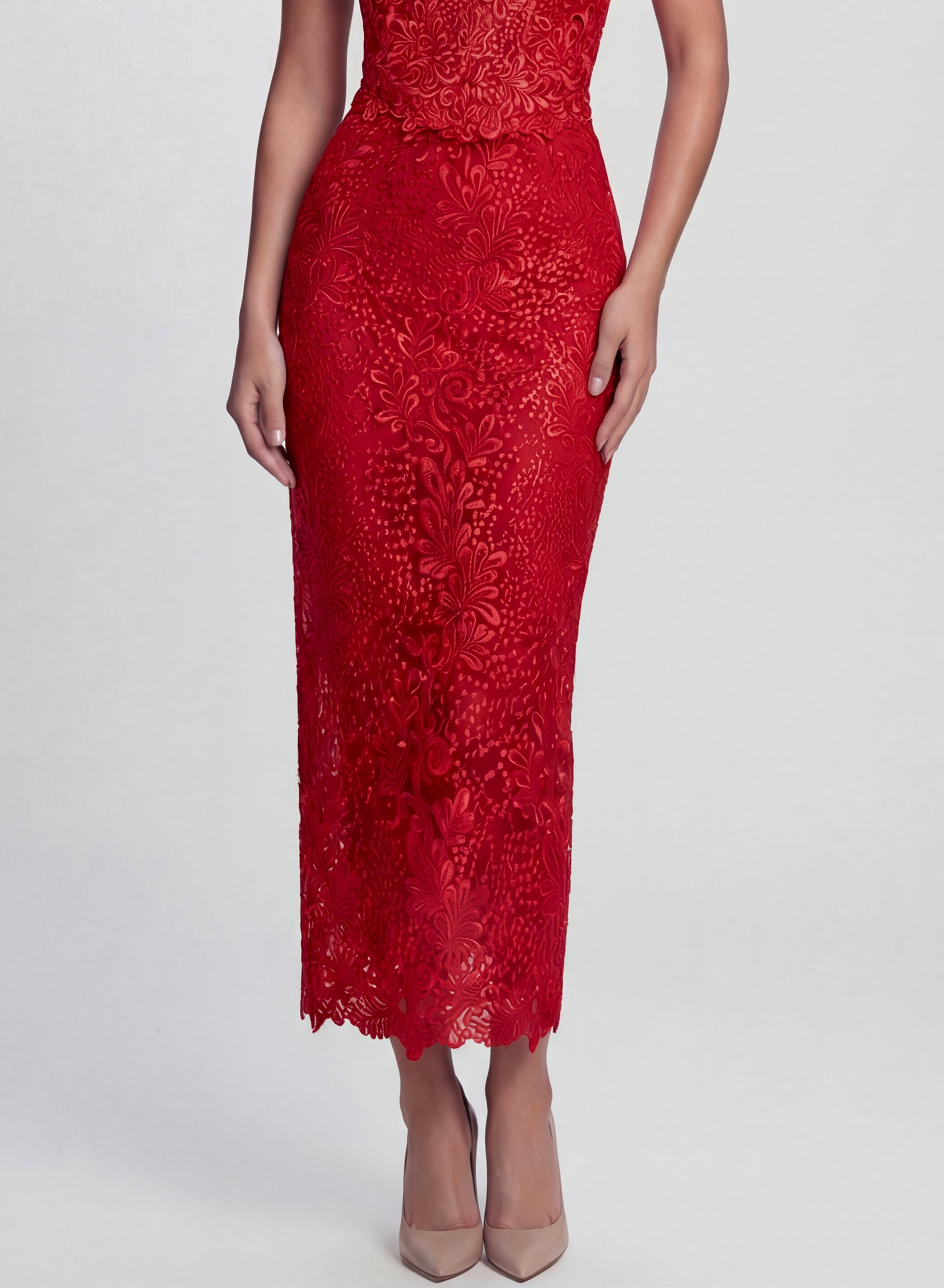 Orchidea Lace Skirt Red
