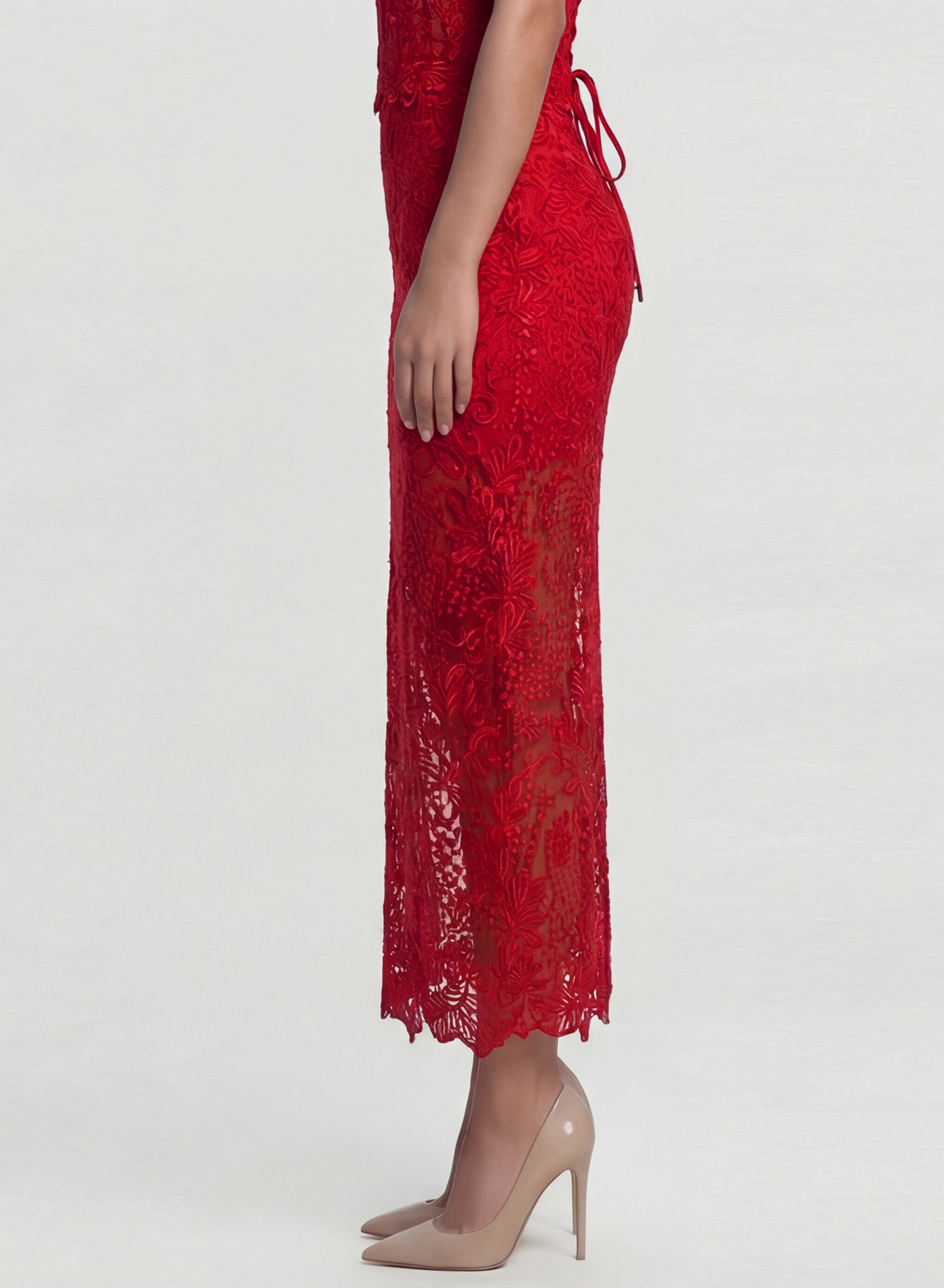 Orchidea Lace Skirt Red